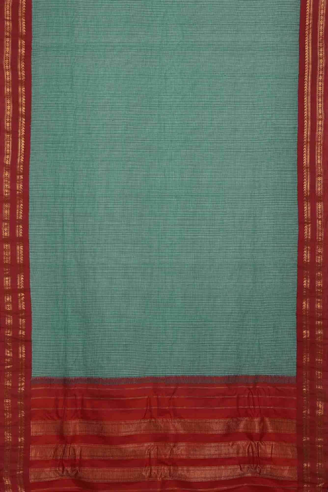 Green Gadwal Silk Cotton Saree