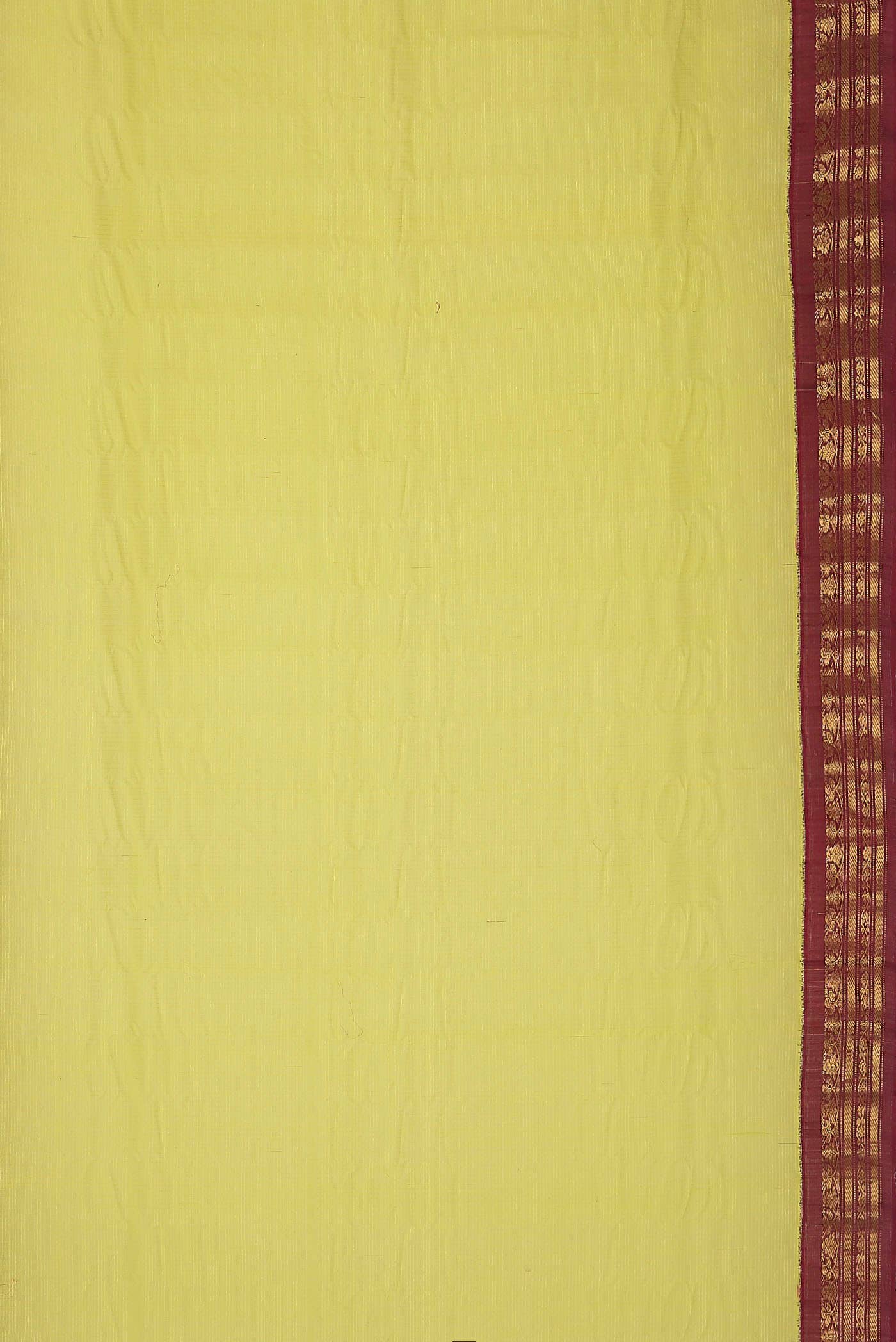Lemon Yellow Gadwal cotton Saree
