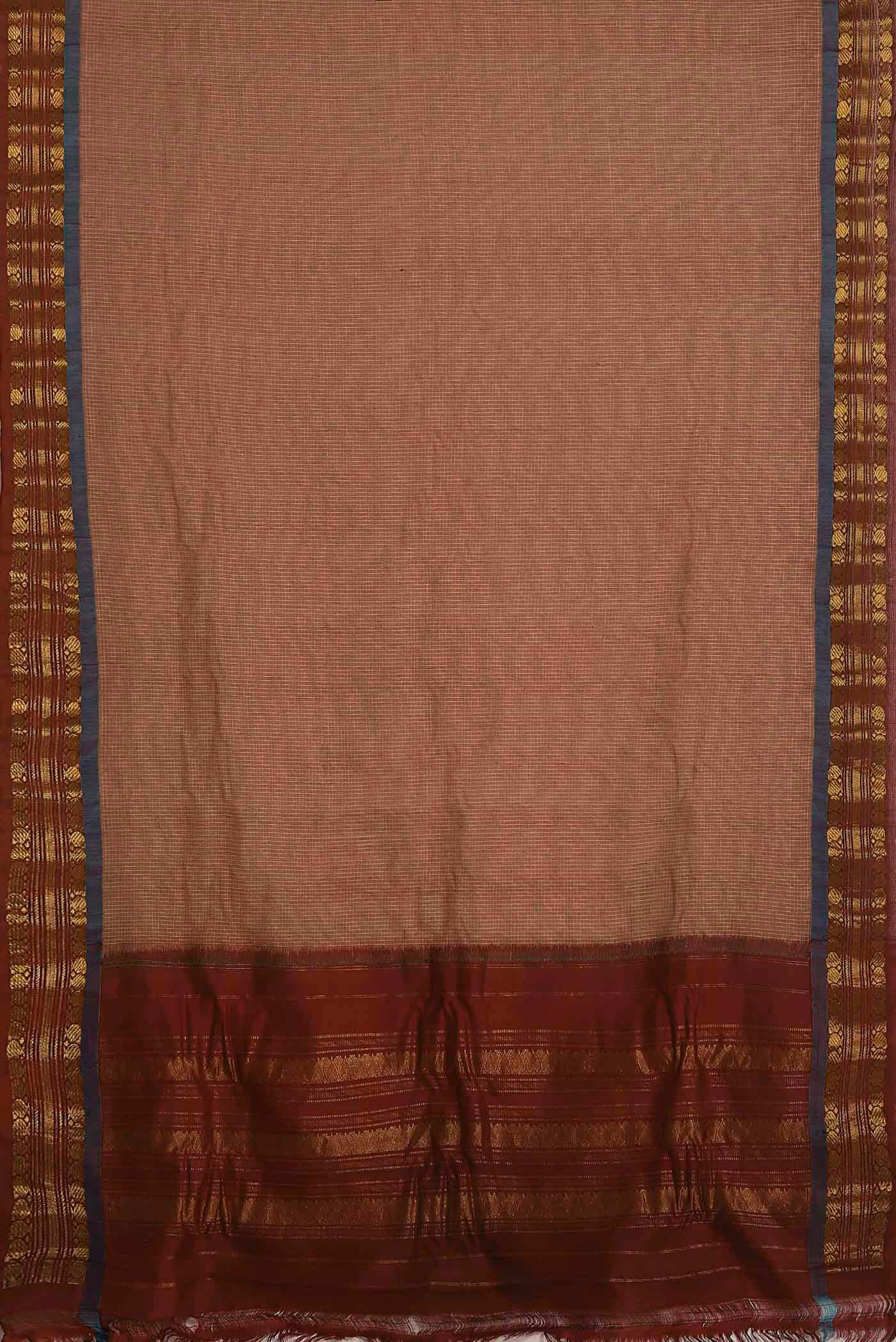 Brown Gadwal cotton Saree