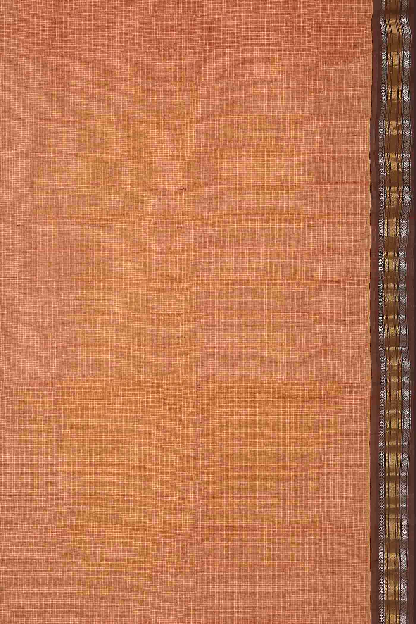Orange Gadwal cotton Saree
