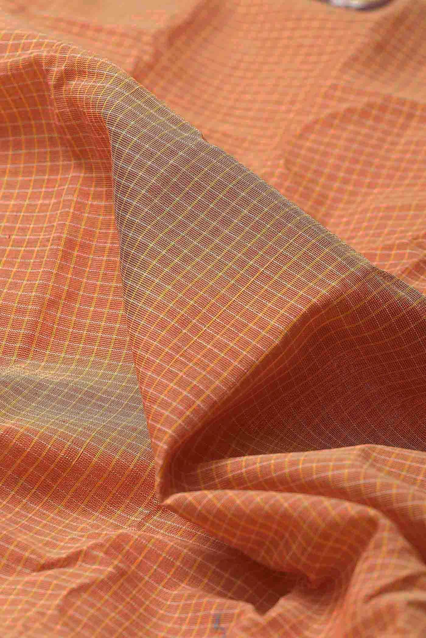 Orange Gadwal cotton Saree