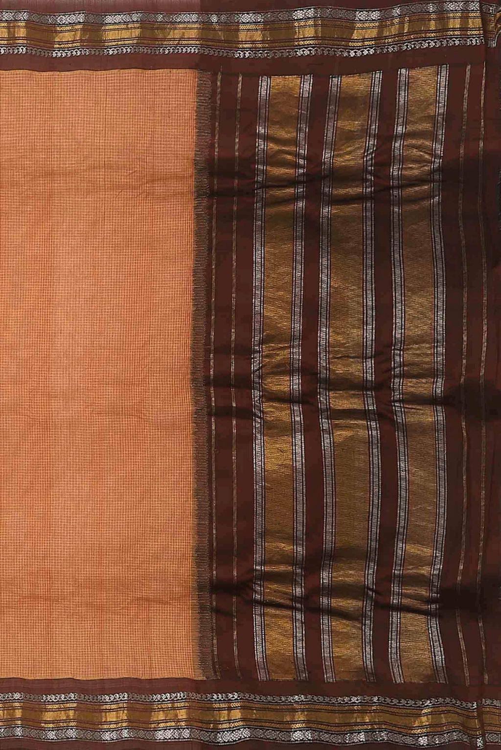 Orange Gadwal cotton Saree