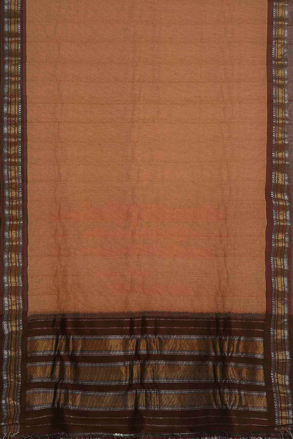 Orange Gadwal cotton Saree