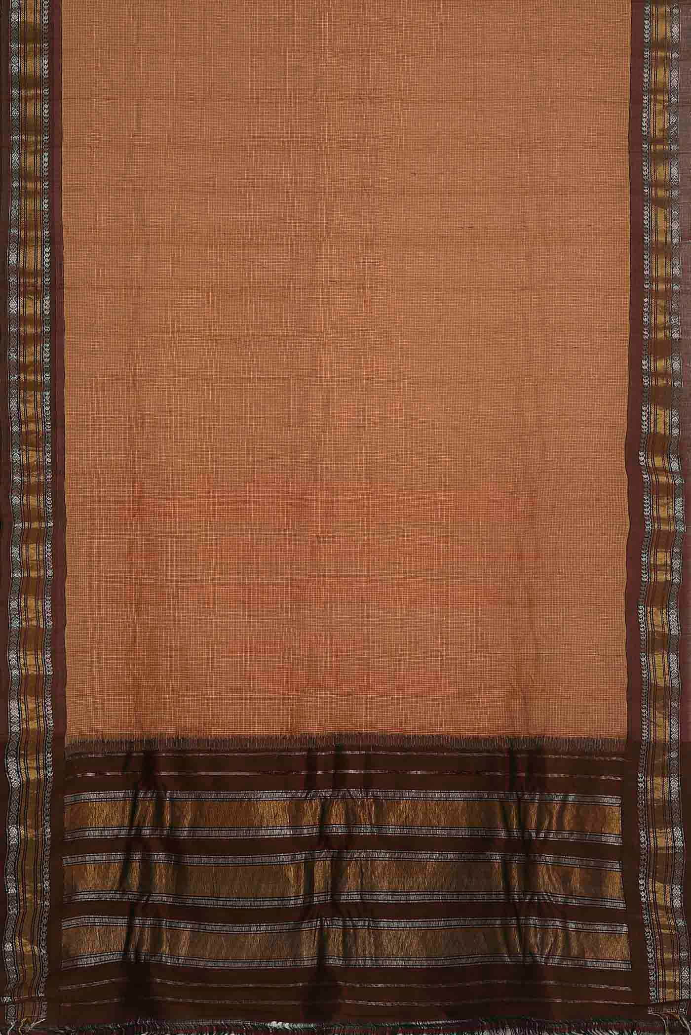 Orange Gadwal cotton Saree