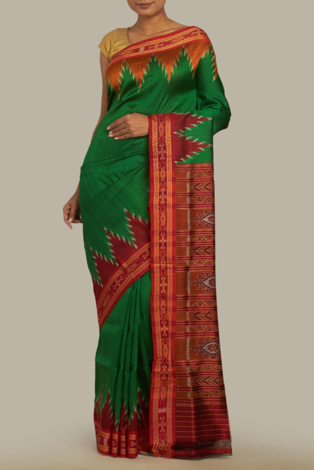 Green Orissa Silk Saree