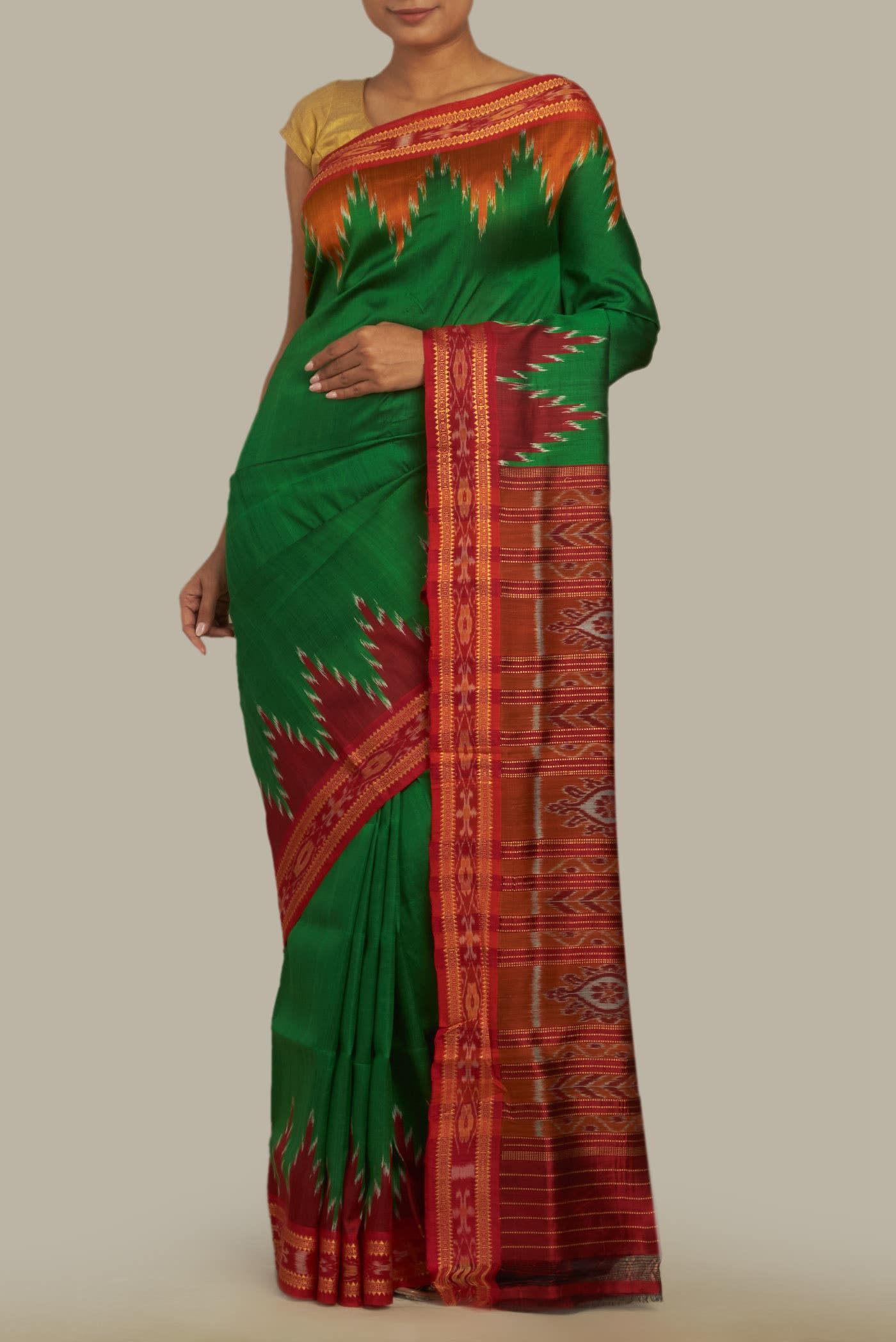 Green Orissa Silk Saree