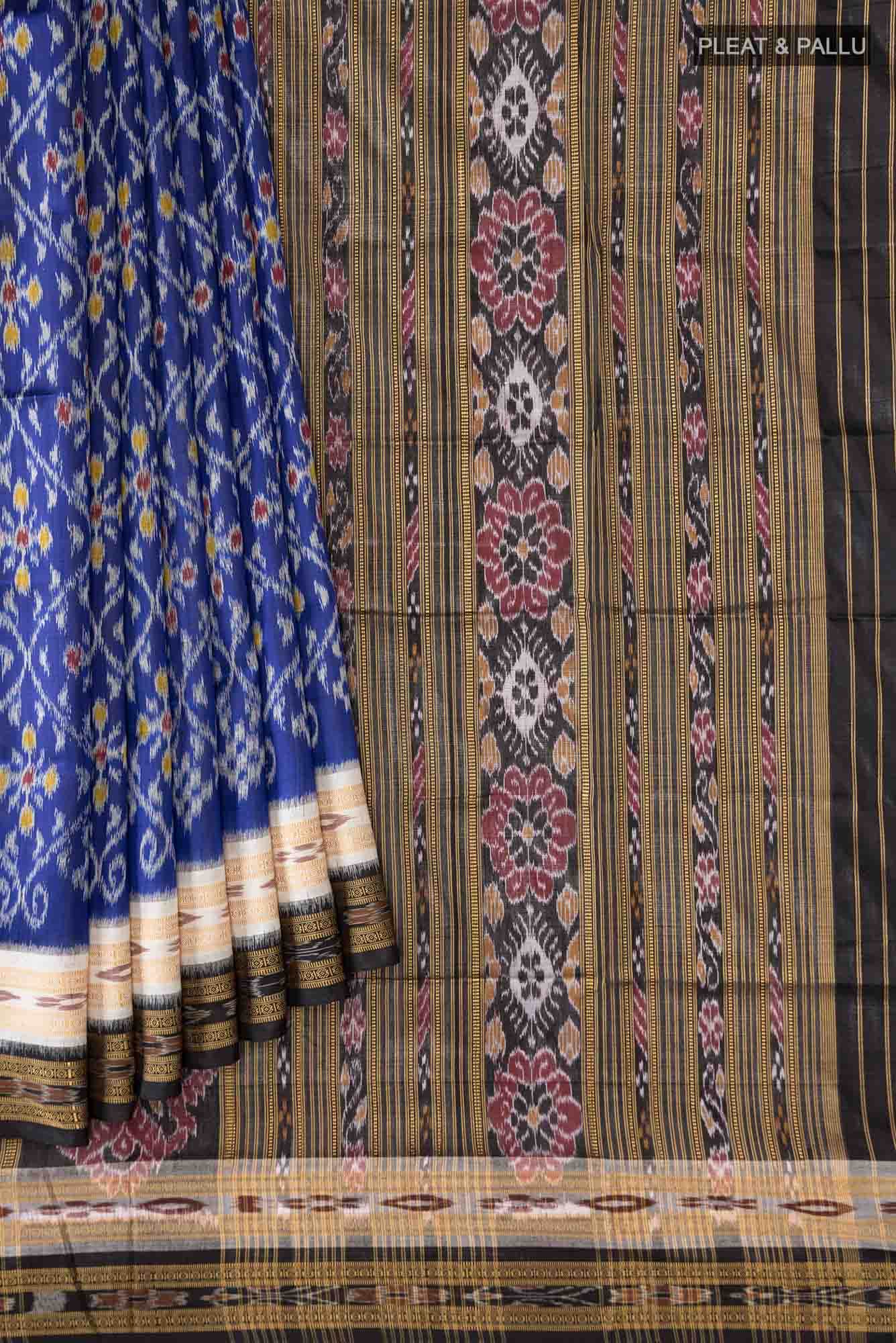 Dark Blue Orissa Silk Saree
