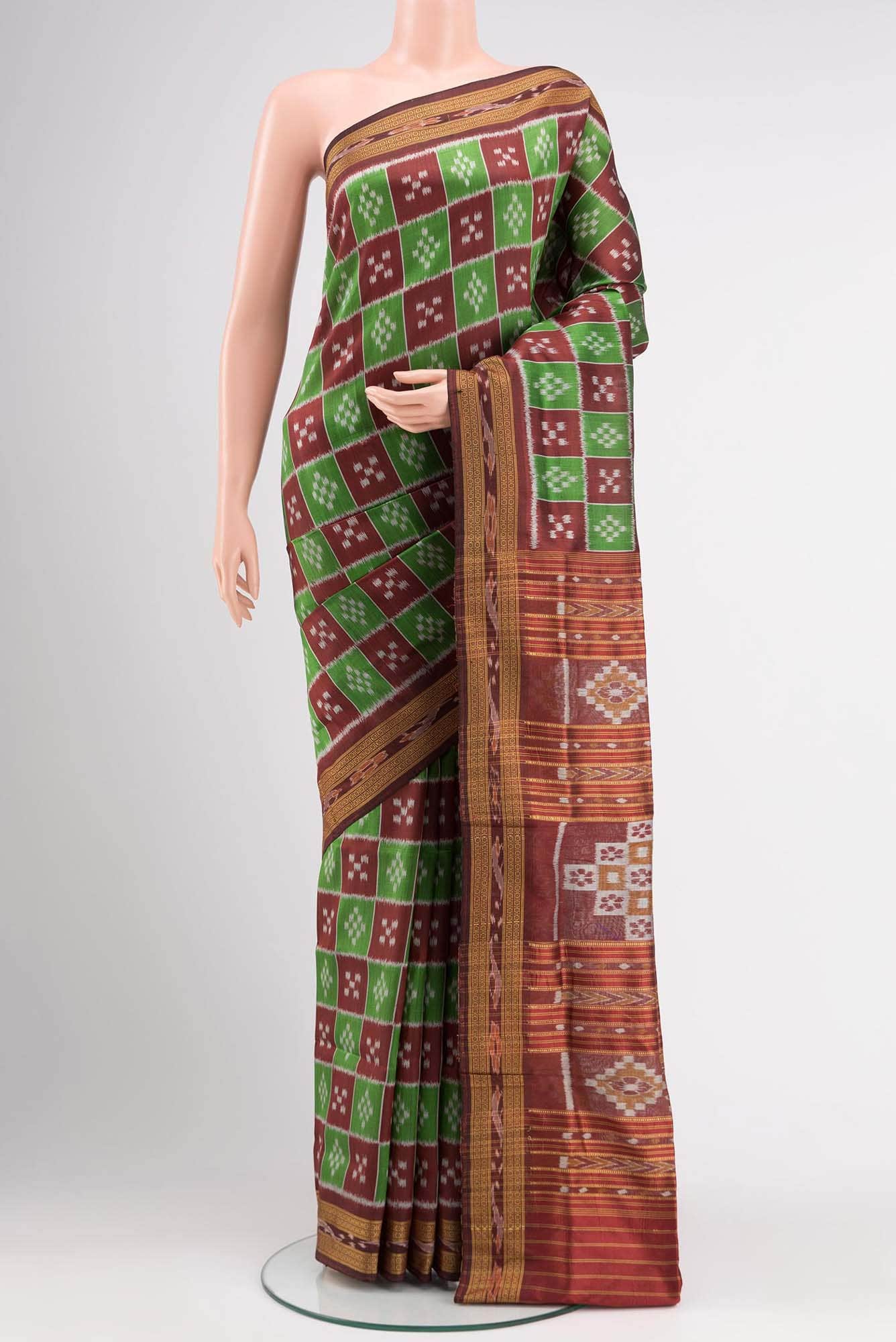 Green Orissa Silk Saree