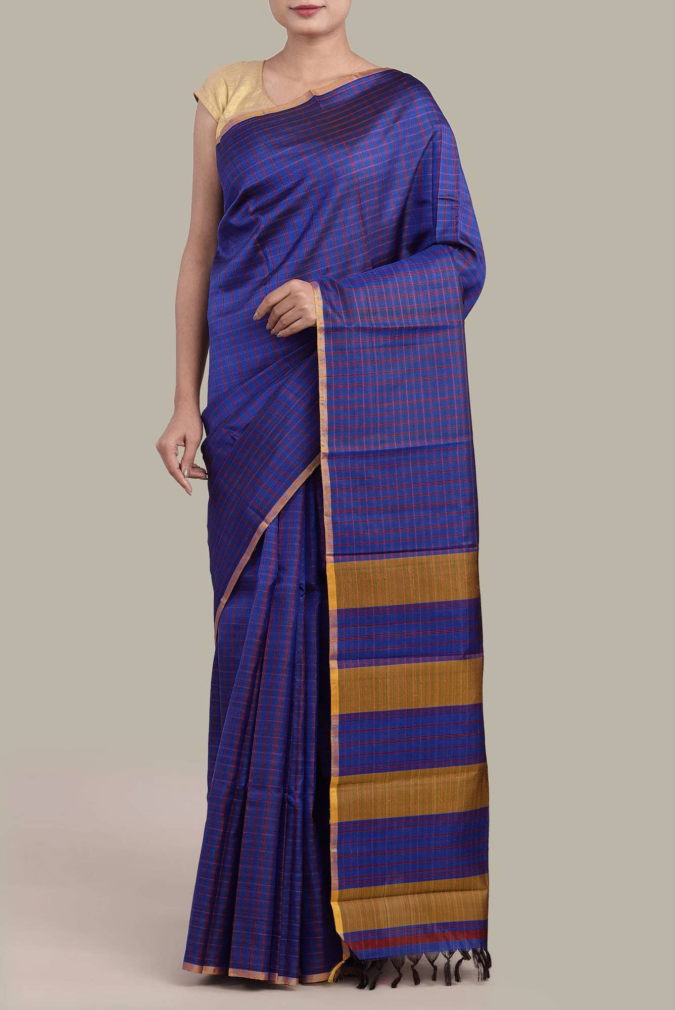Blue Kanchipuram Silk Saree