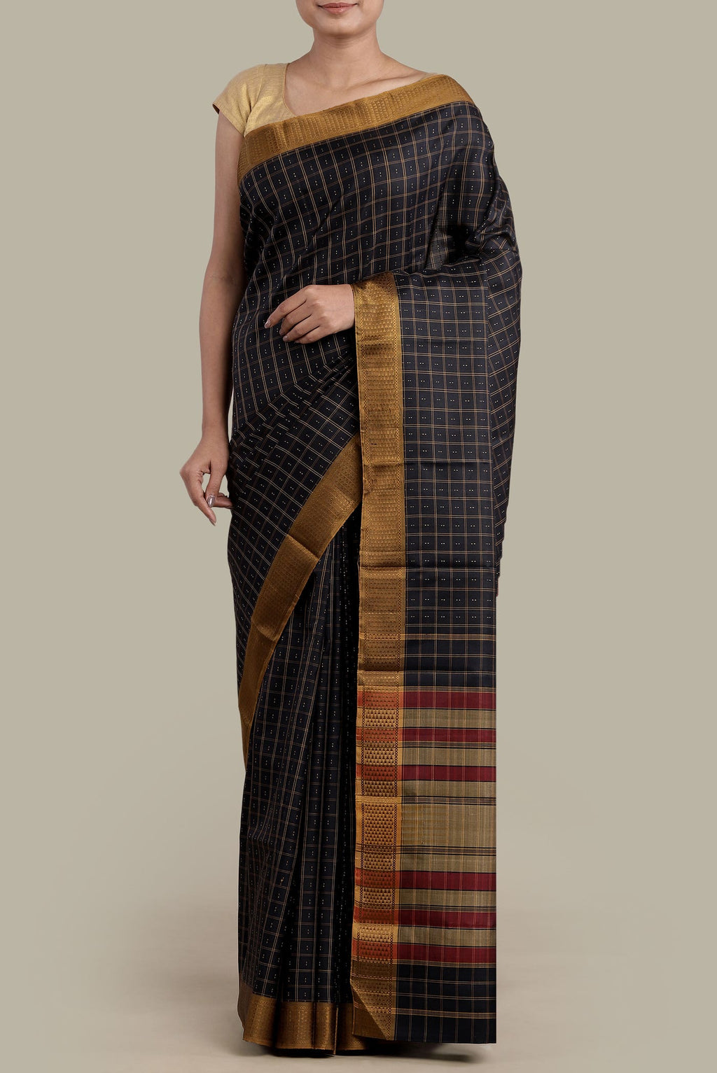 Black Kanchipuram Silk Saree