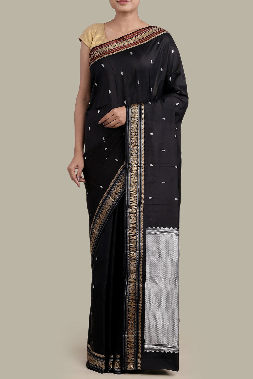 Black Kanchipuram Silk Saree