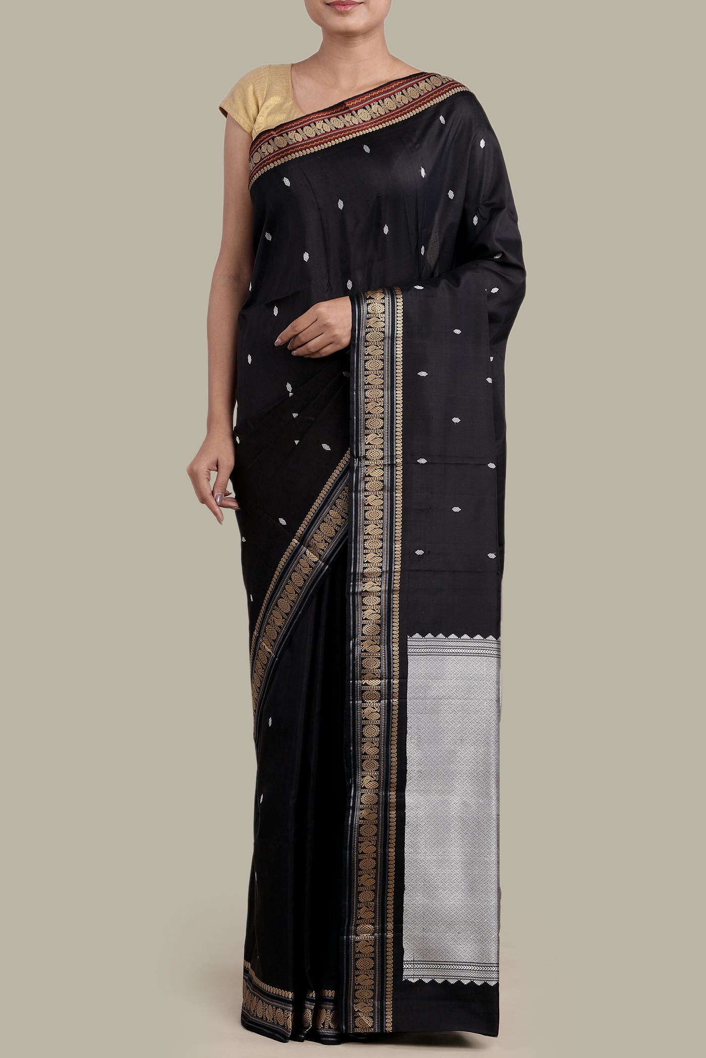 Black Kanchipuram Silk Saree