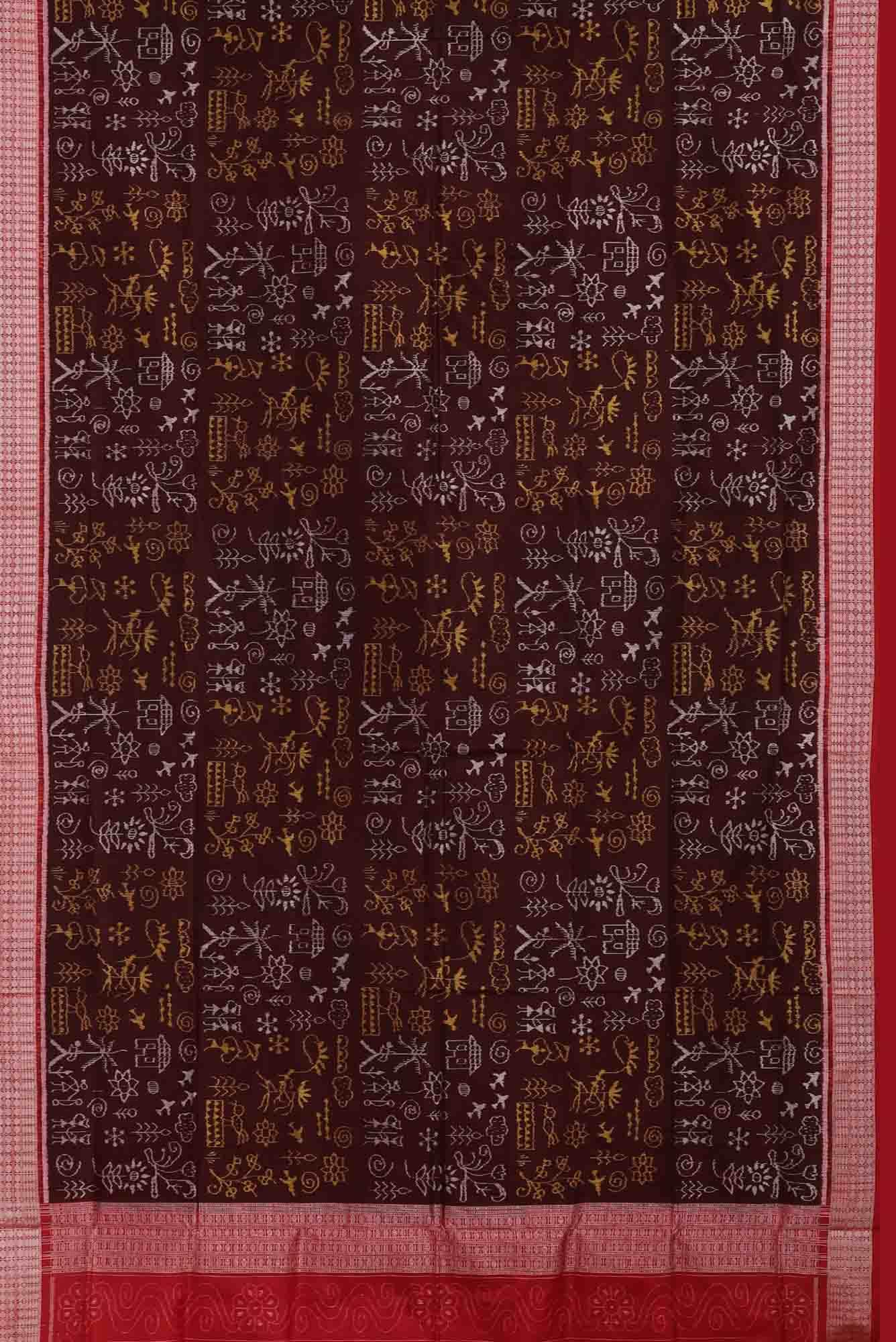 Maroon Orissa Silk Saree