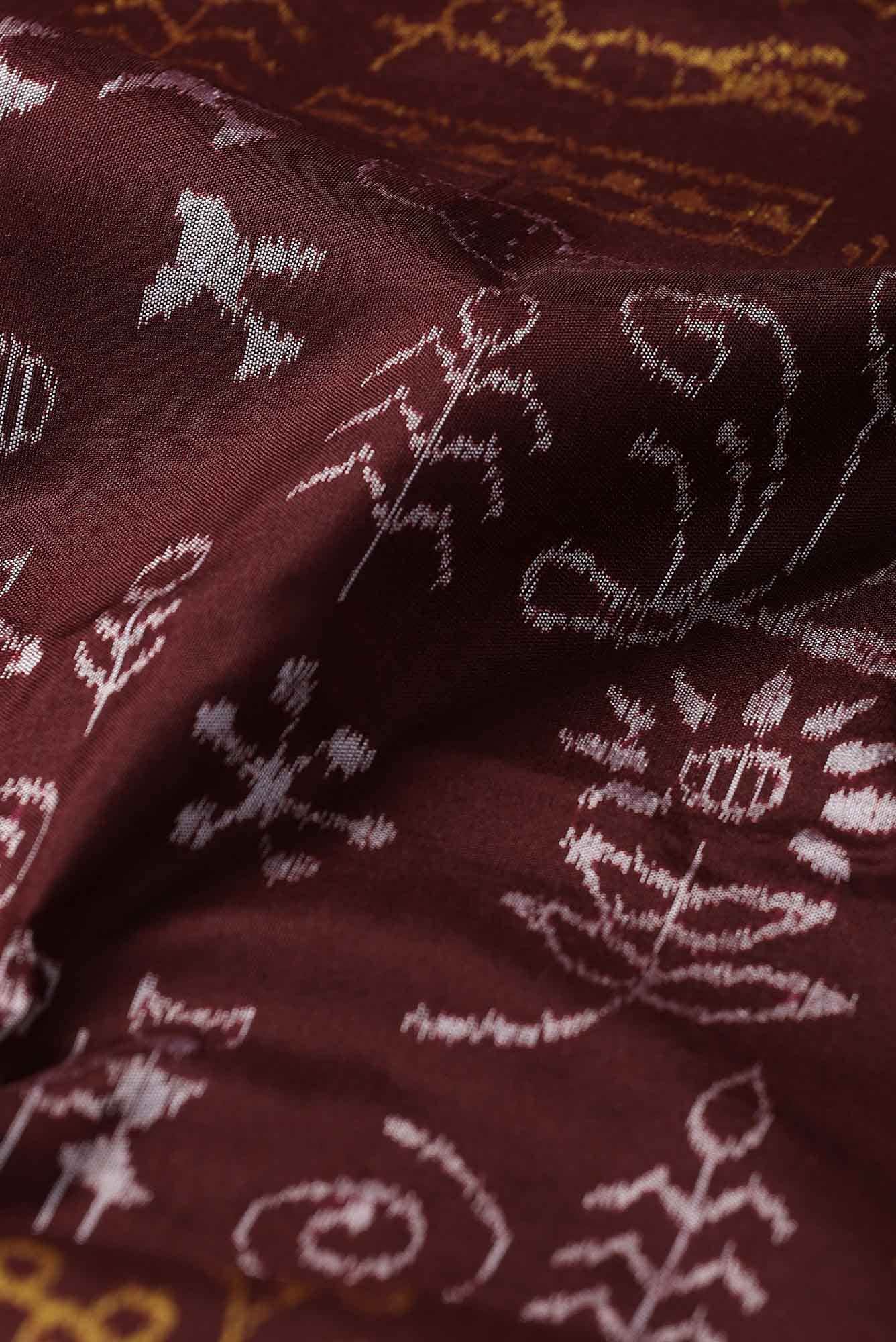 Maroon Orissa Silk Saree