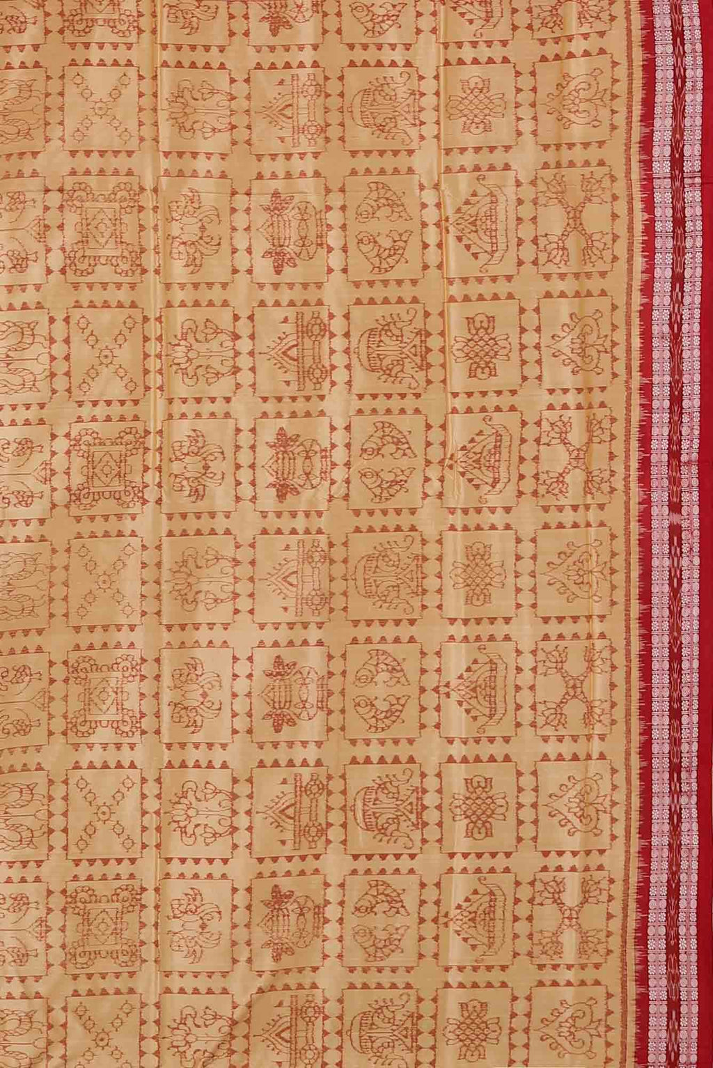 Beige Orissa Silk Saree