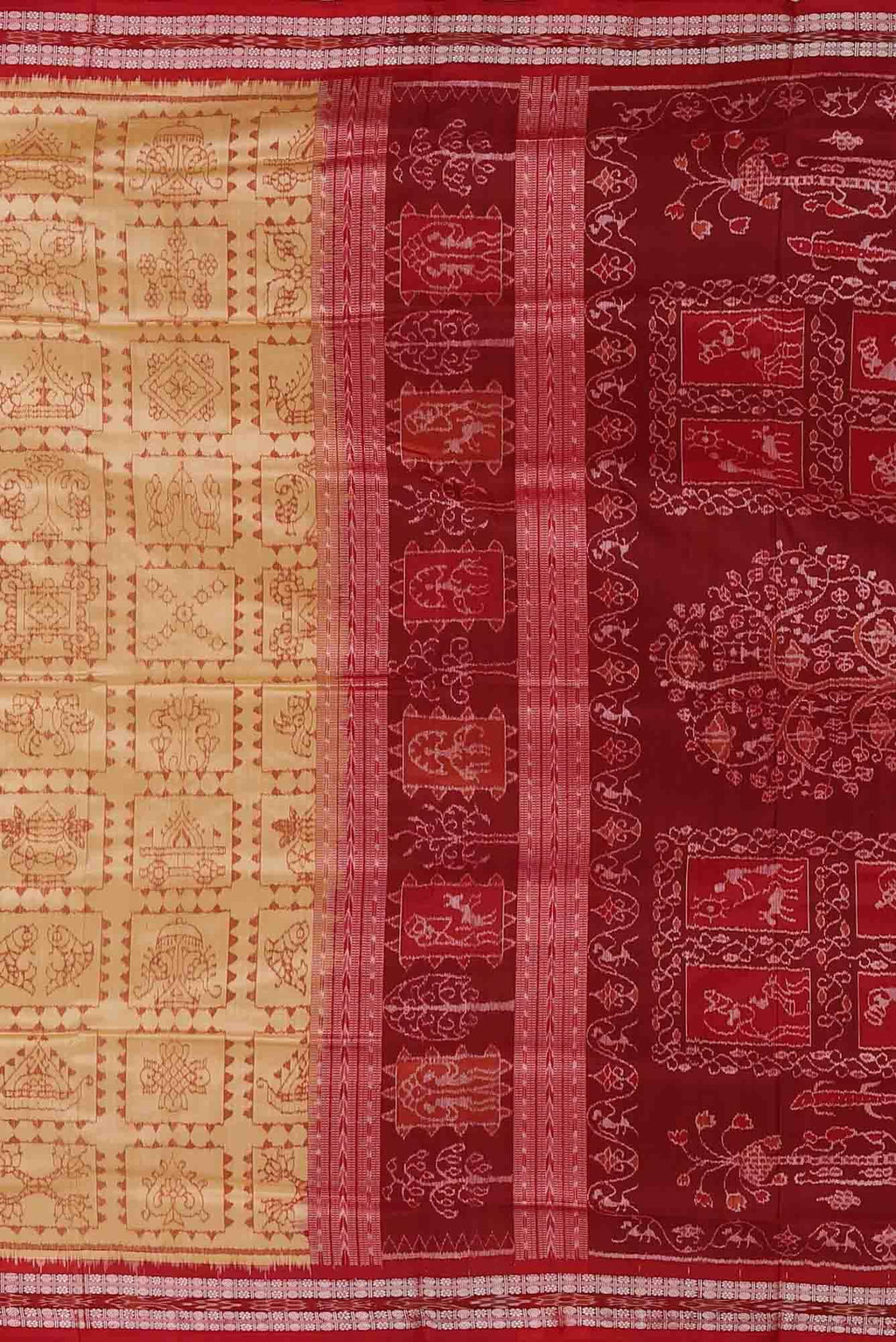 Beige Orissa Silk Saree