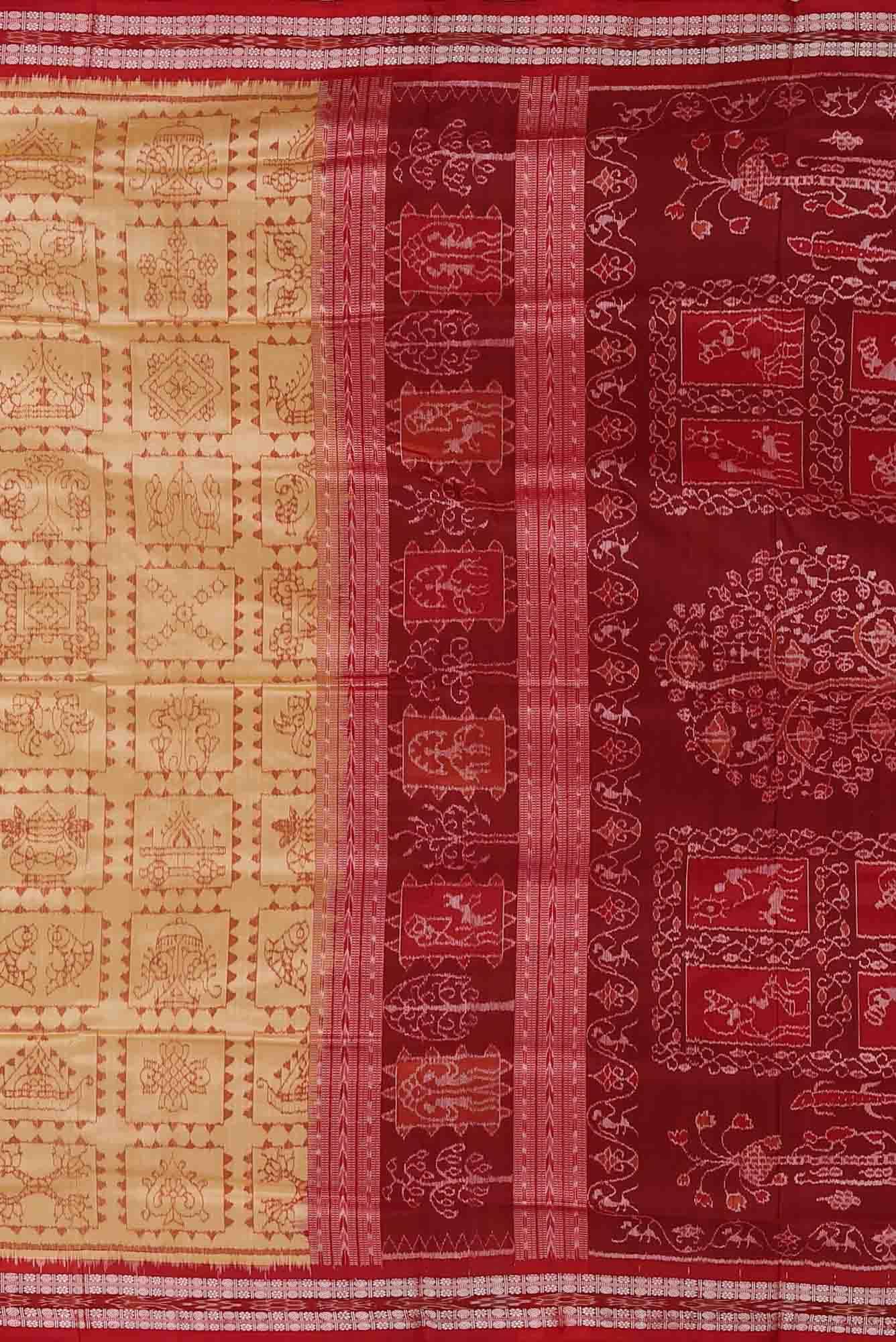 Beige Orissa Silk Saree