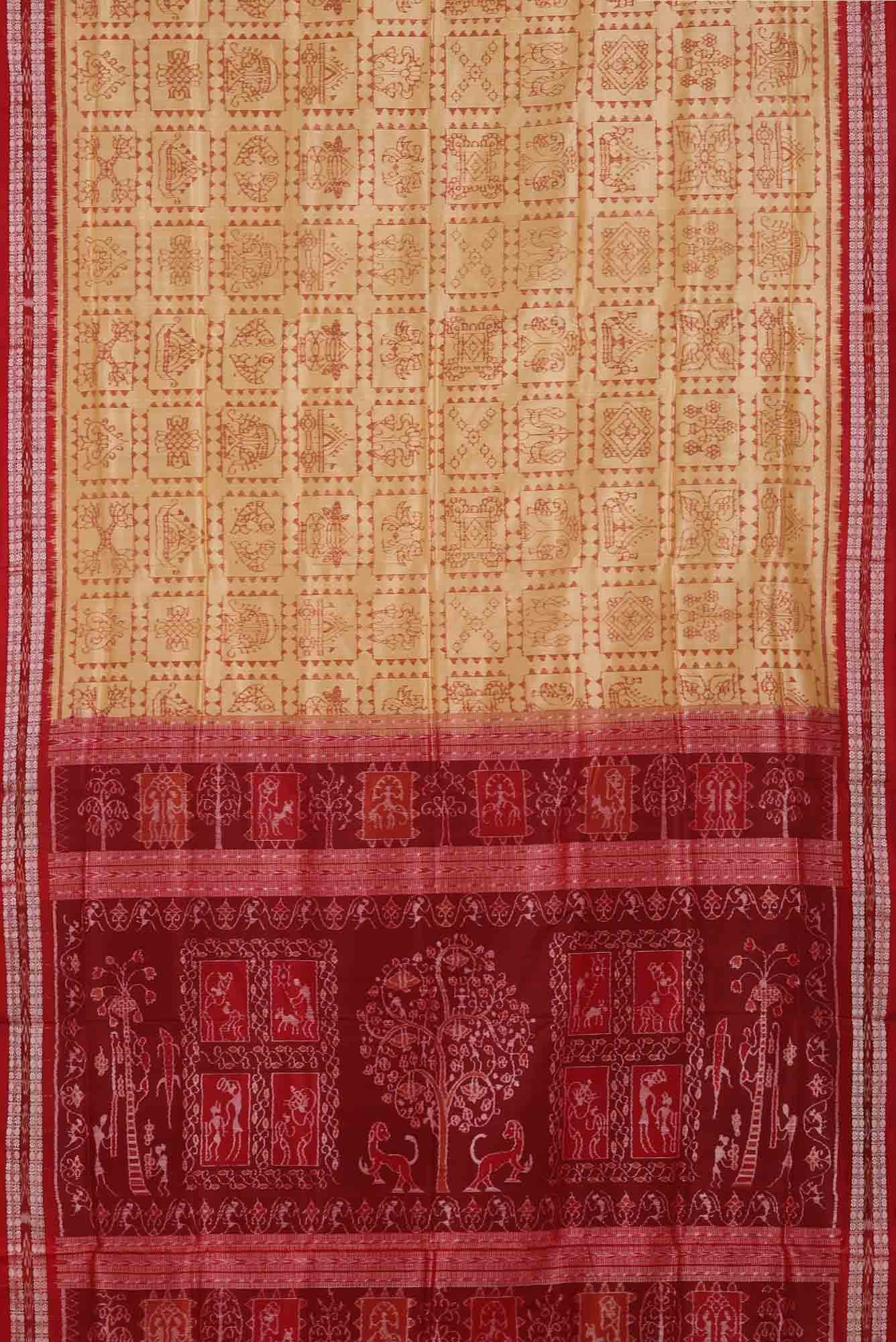 Beige Orissa Silk Saree