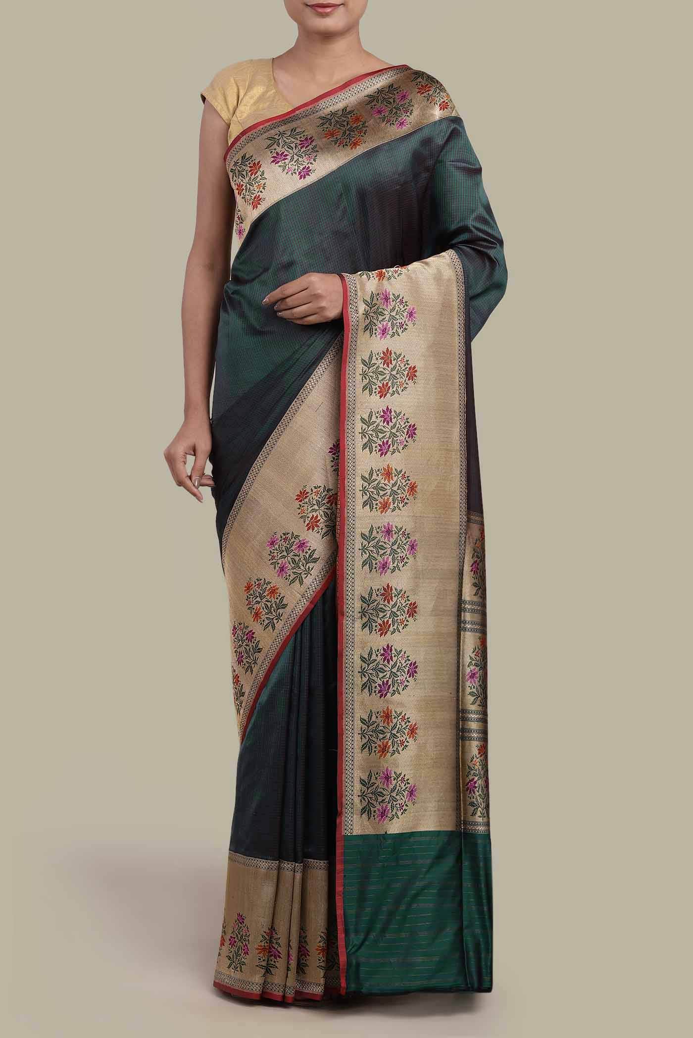 Green Banarasi Silk Saree