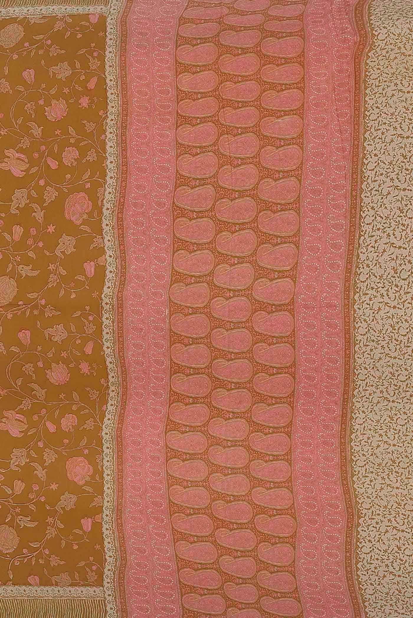 Mustard Crepe Saree