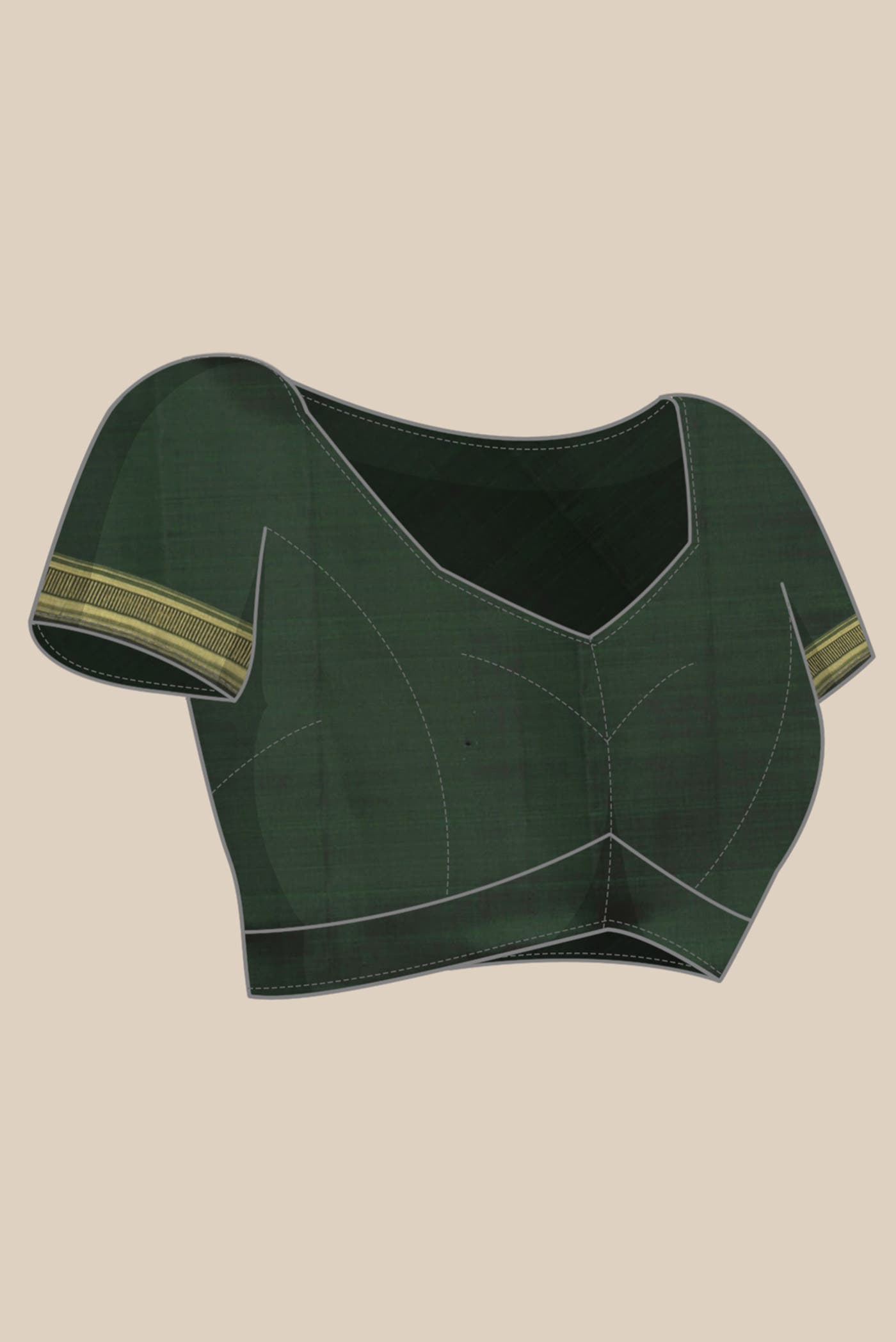 Pure Silk Pure Zari Bottle Green Kanchipuram Saree