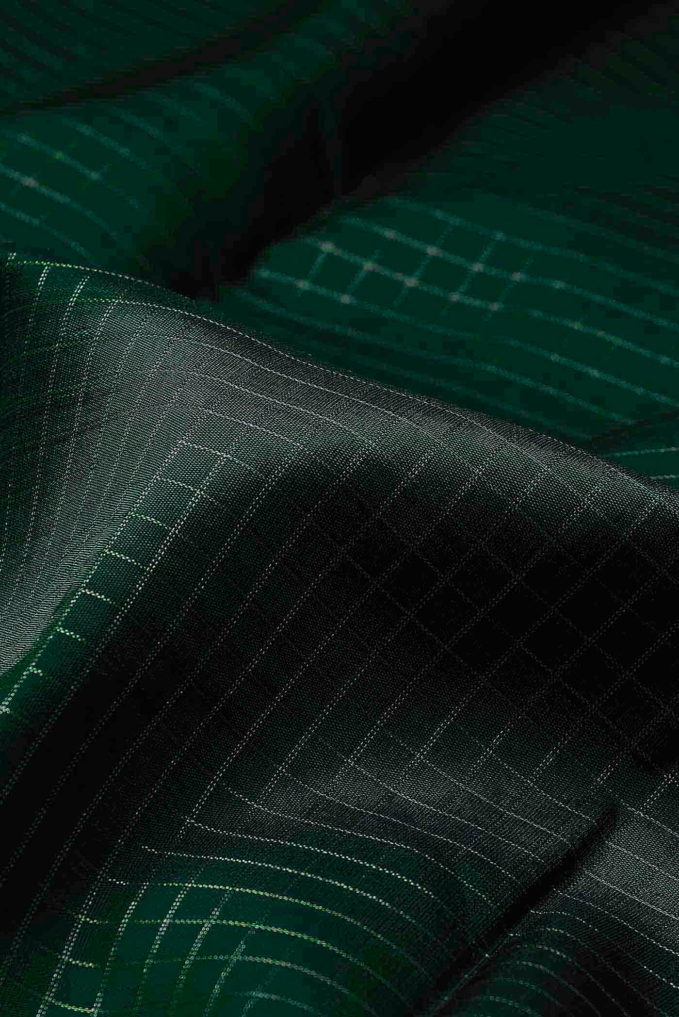 Pure Silk Pure Zari Bottle Green Kanchipuram Saree