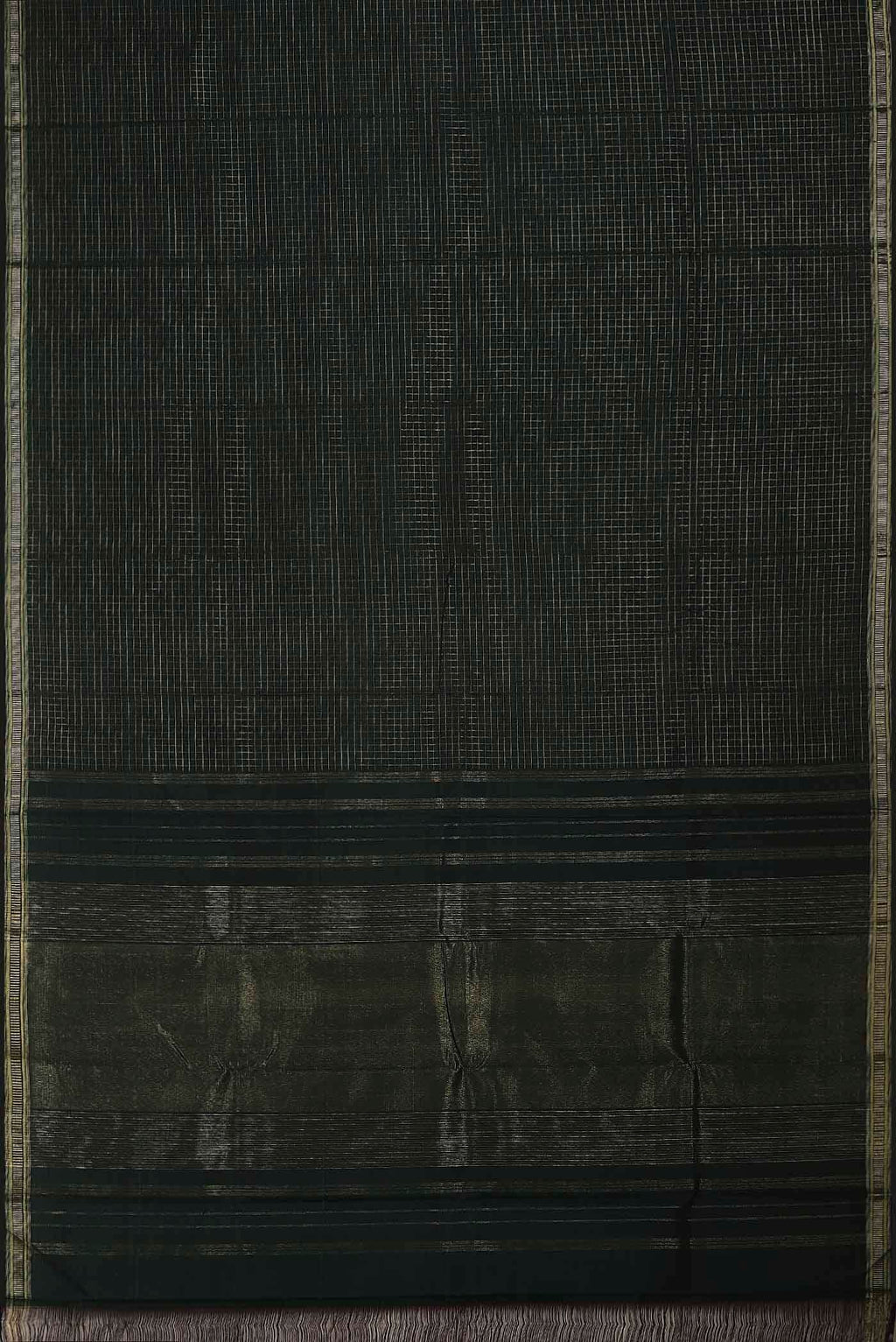 Pure Silk Pure Zari Bottle Green Kanchipuram Saree