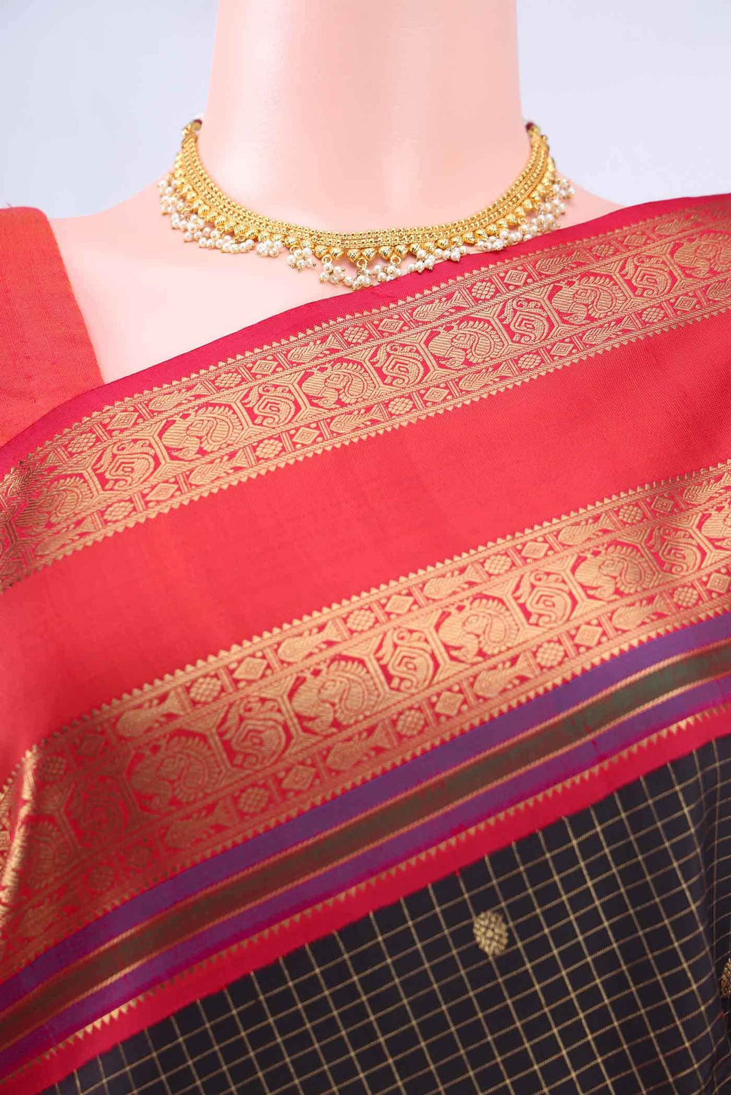 Black Kanchipuram Silk Saree