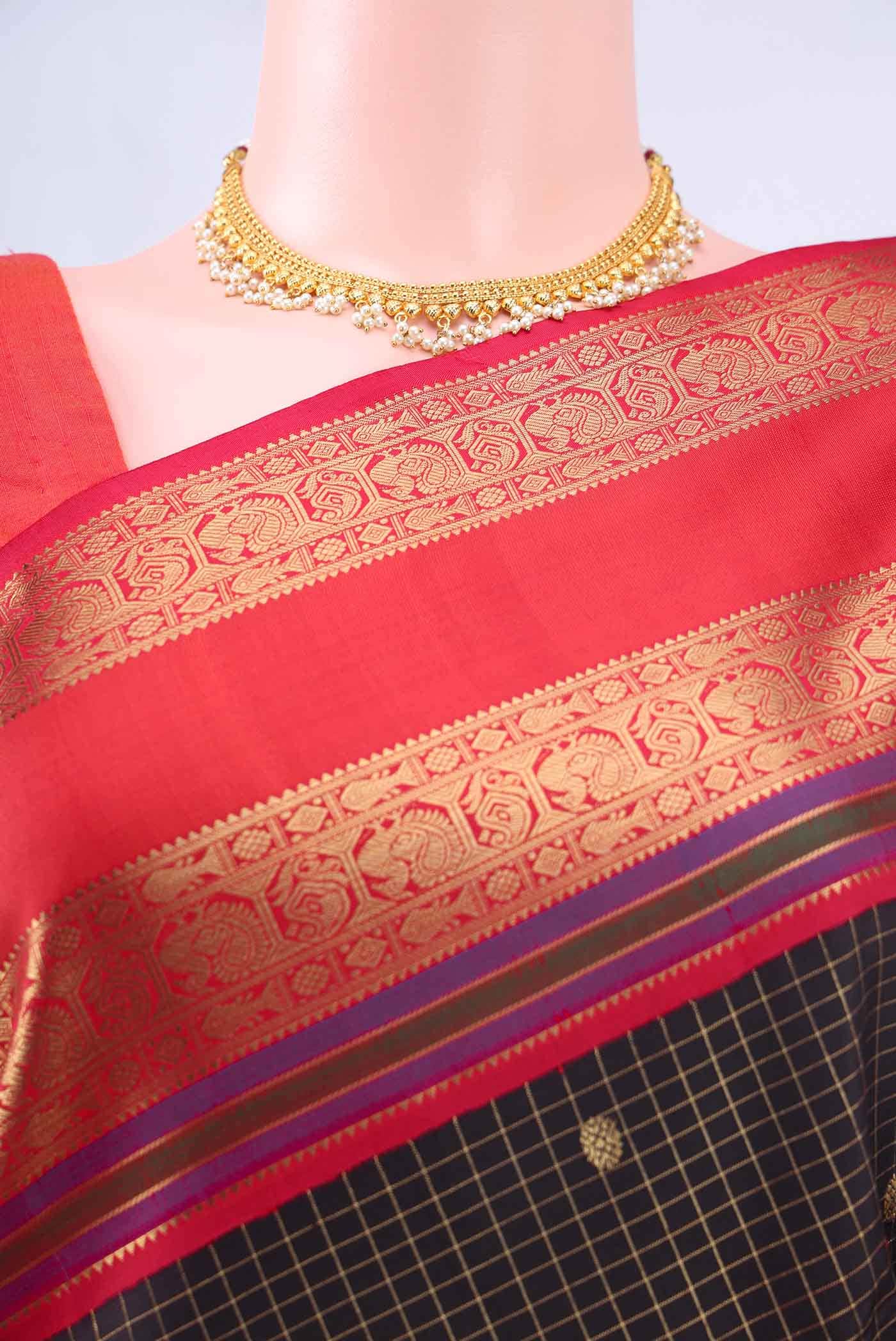 Black Kanchipuram Silk Saree