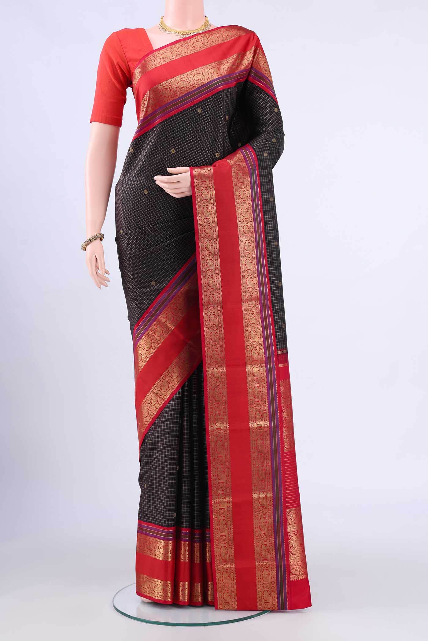 Black Kanchipuram Silk Saree