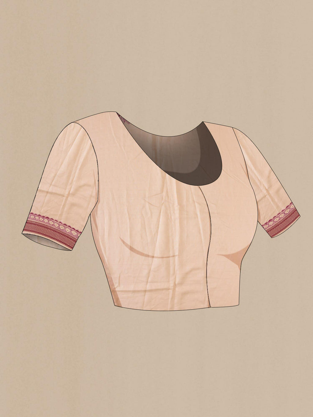 Beige Tussar Silk Saree