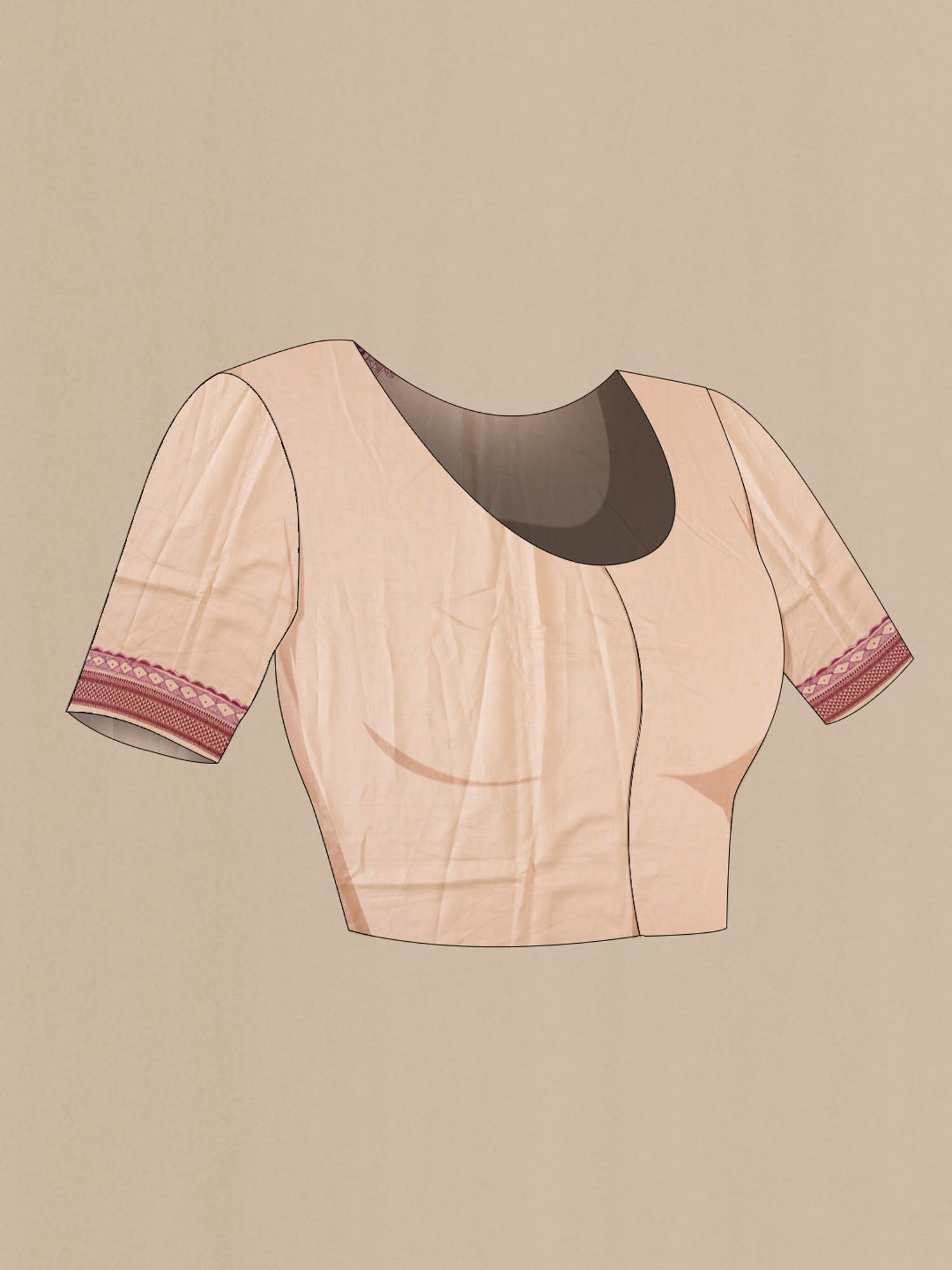 Beige Tussar Silk Saree