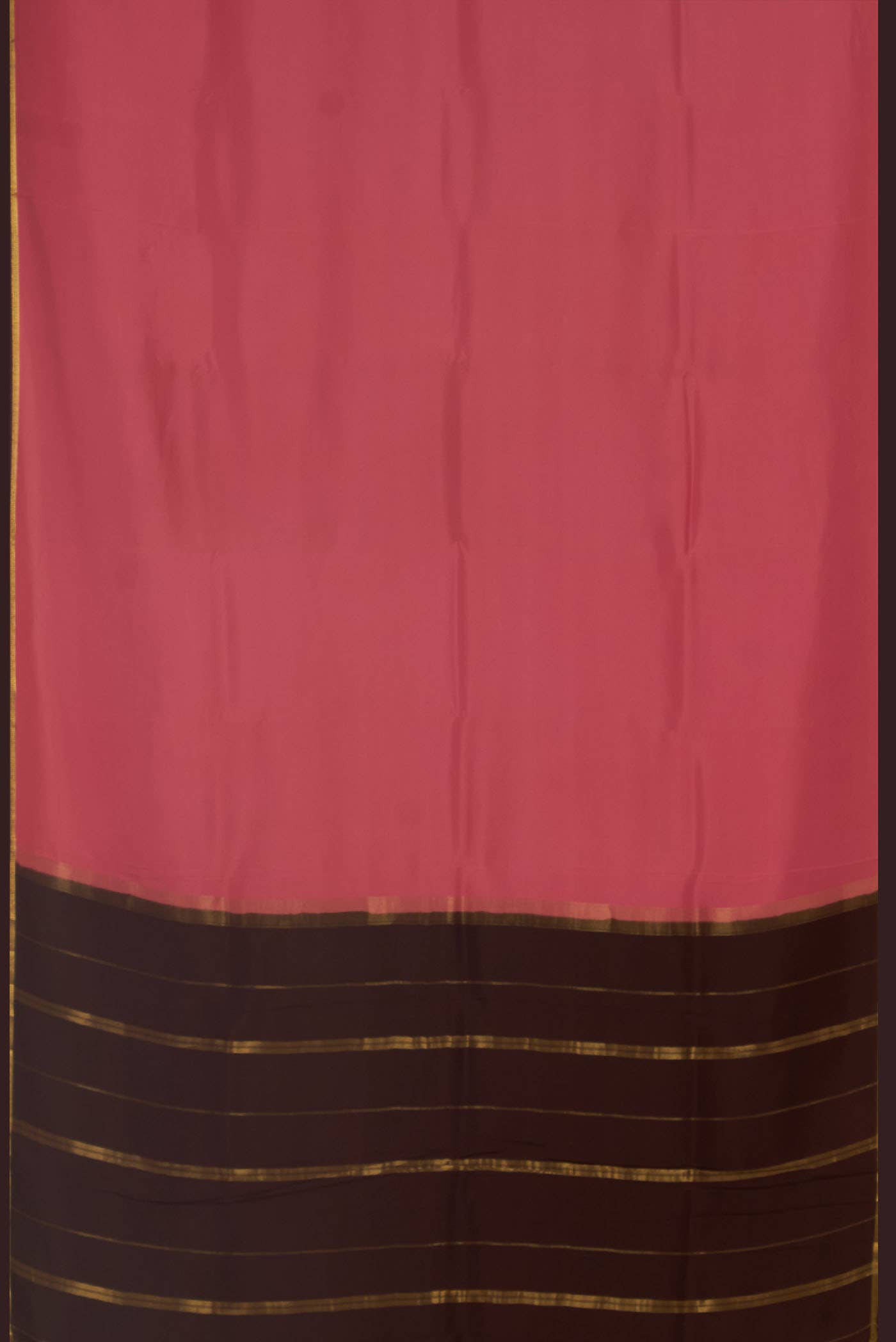 Pure Silk Pure Zari Coral Mysore Crepe Saree