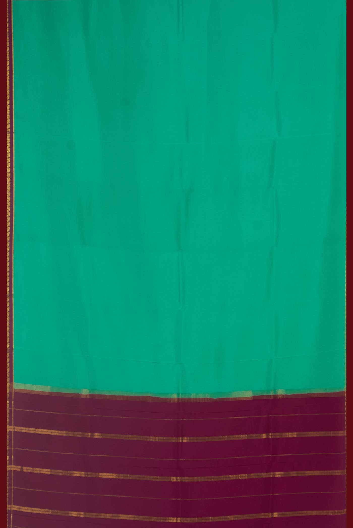 Pure Silk Pure Zari Sea Green Mysore Crepe Saree