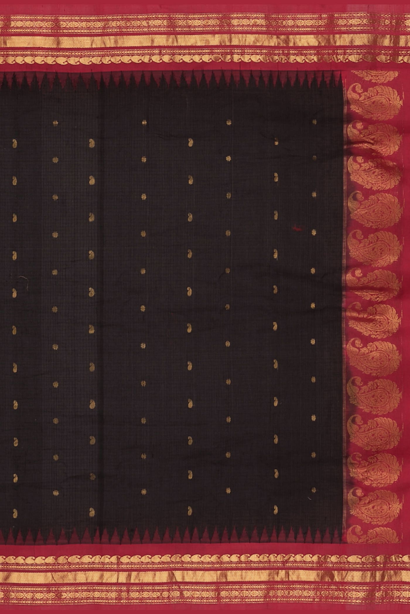Black Gadwal Silk Cotton Saree