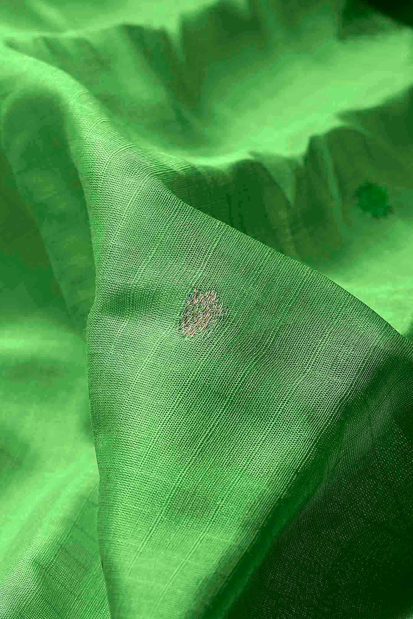 Green Gadwal Silk Cotton Saree