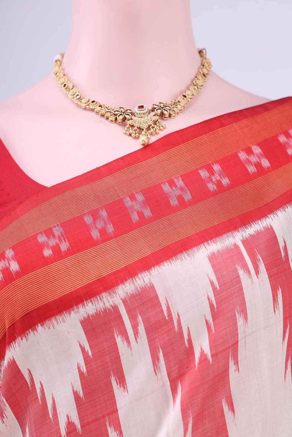 Off White Orissa Silk Saree