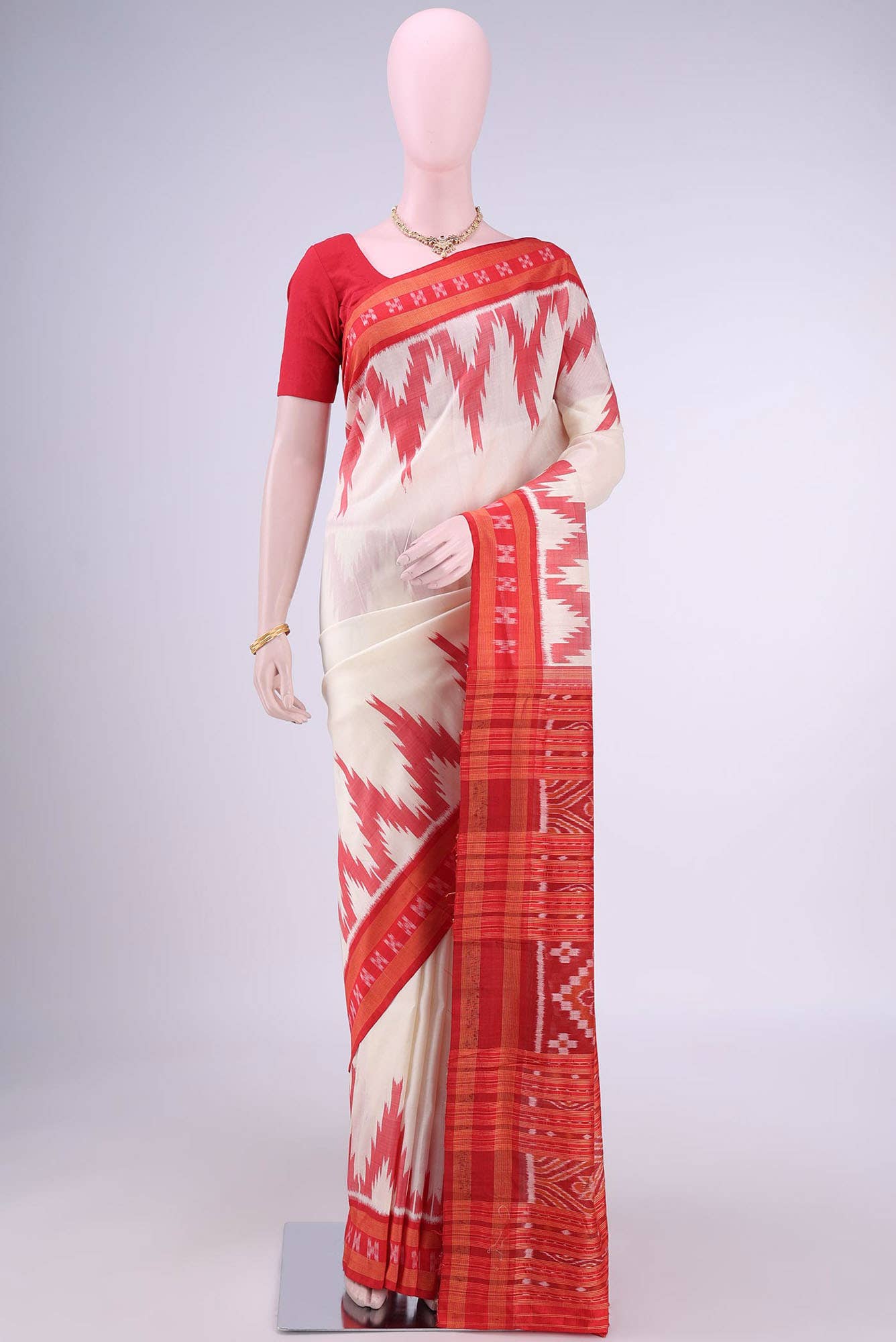 Off White Orissa Silk Saree