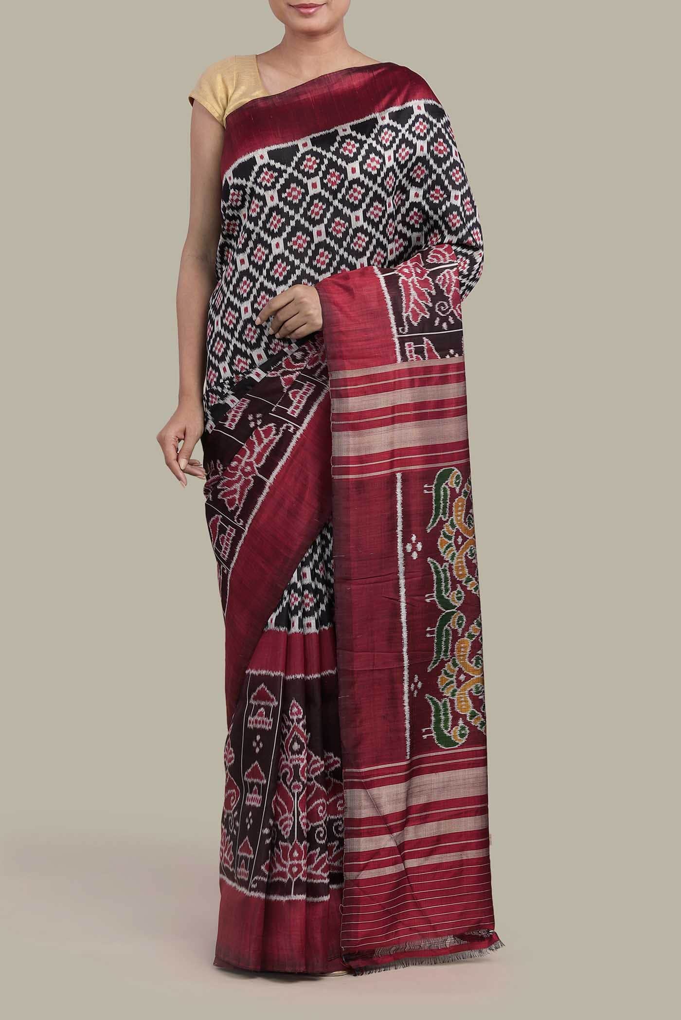 Black Orissa Silk Saree