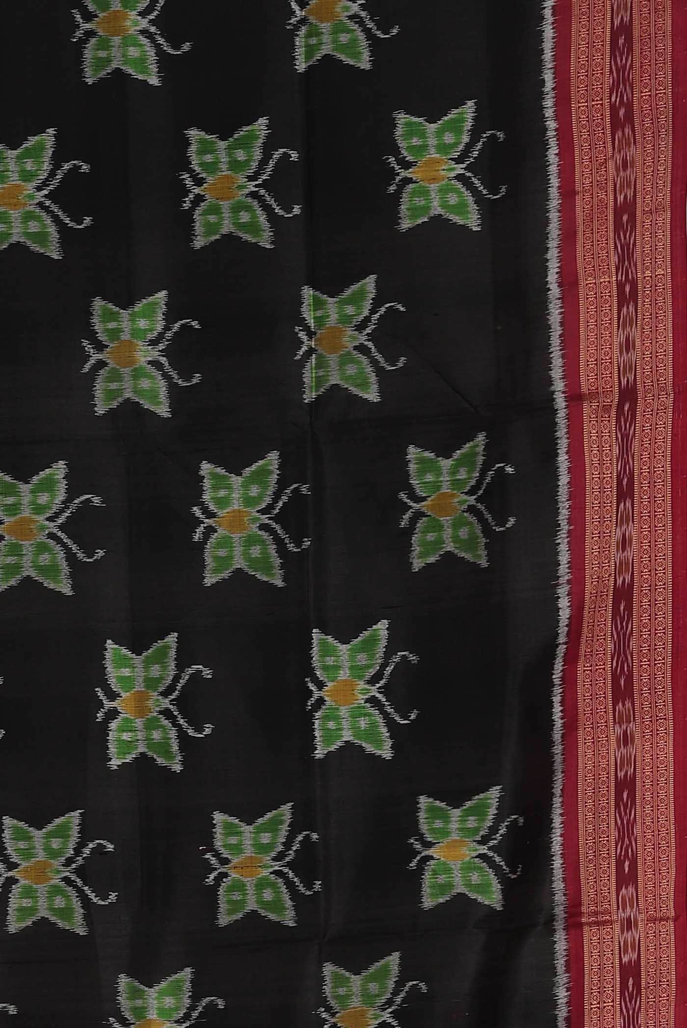 Bottle Green Orissa Silk Saree