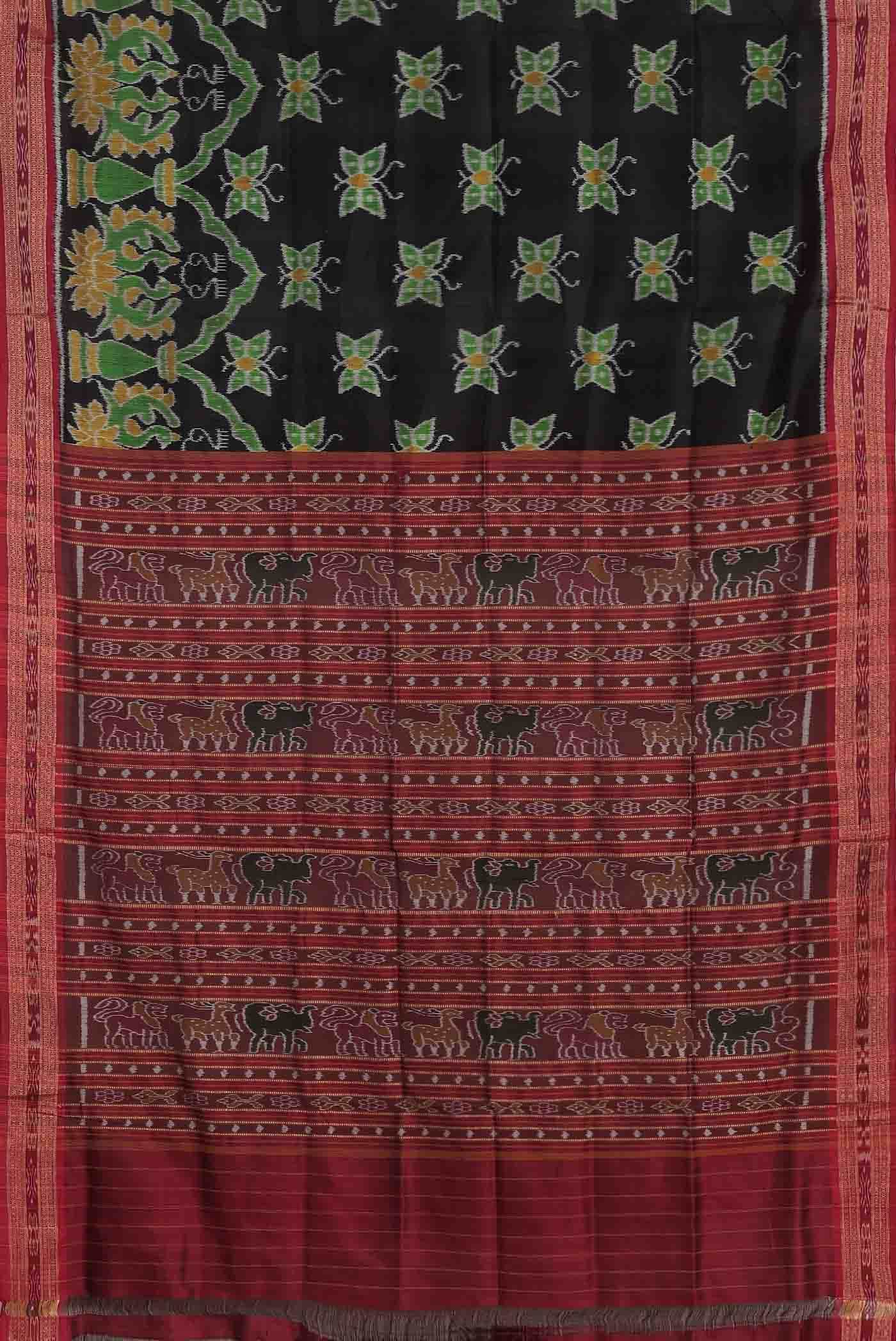 Bottle Green Orissa Silk Saree