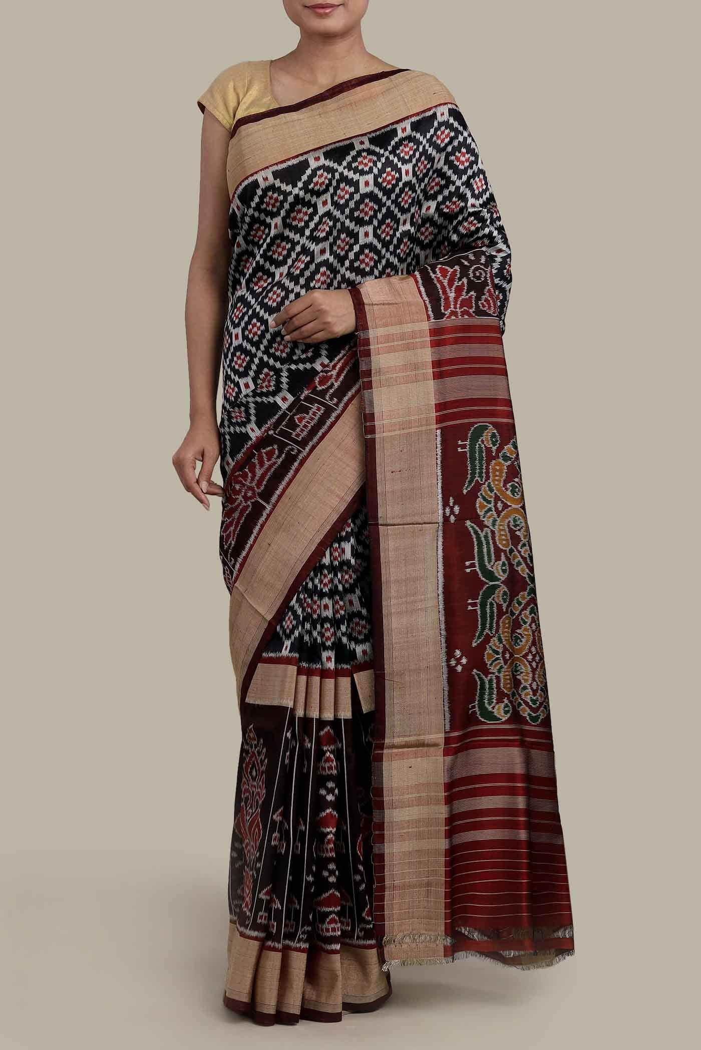 Black Orissa Silk Saree