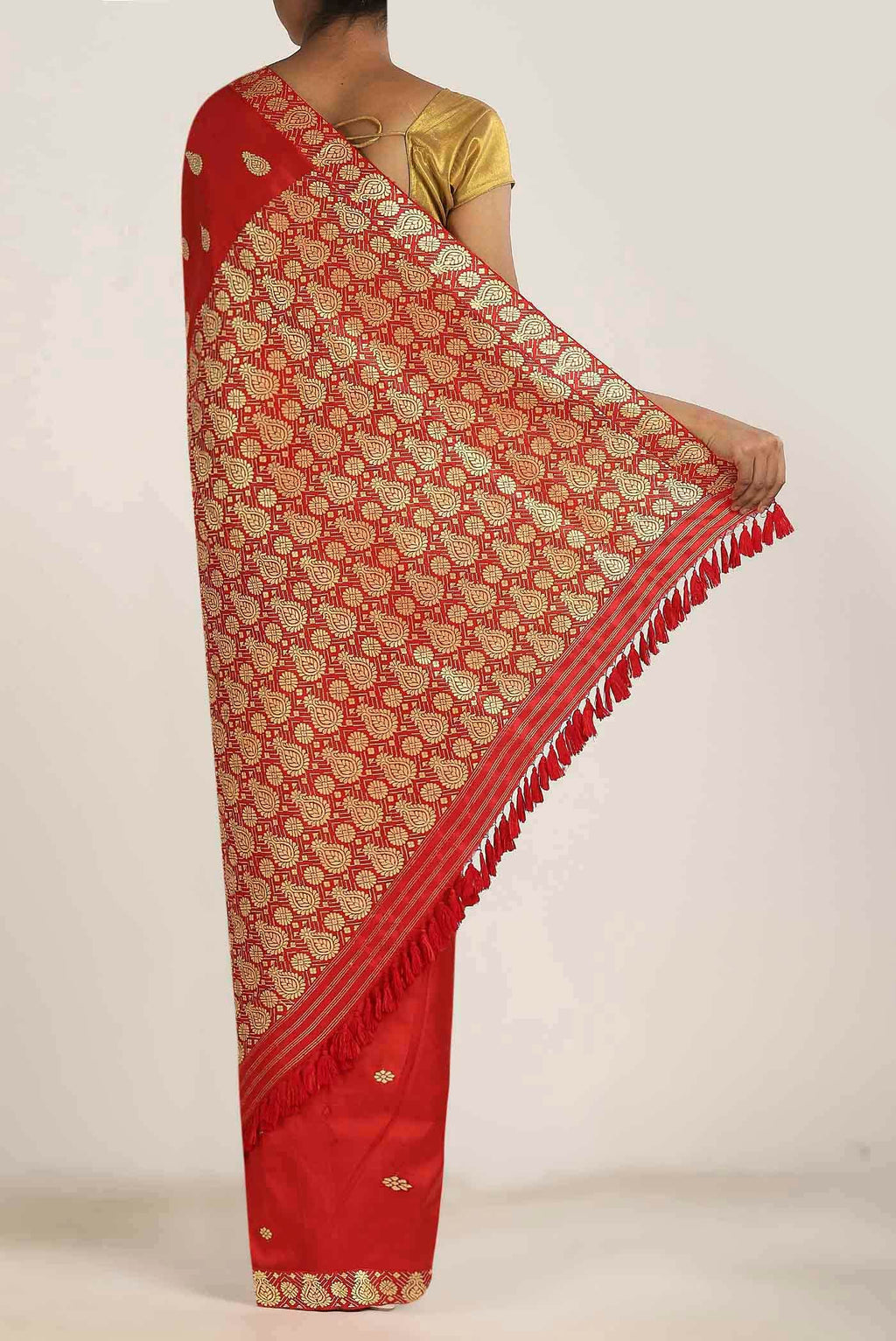 Red Assam Silk Saree