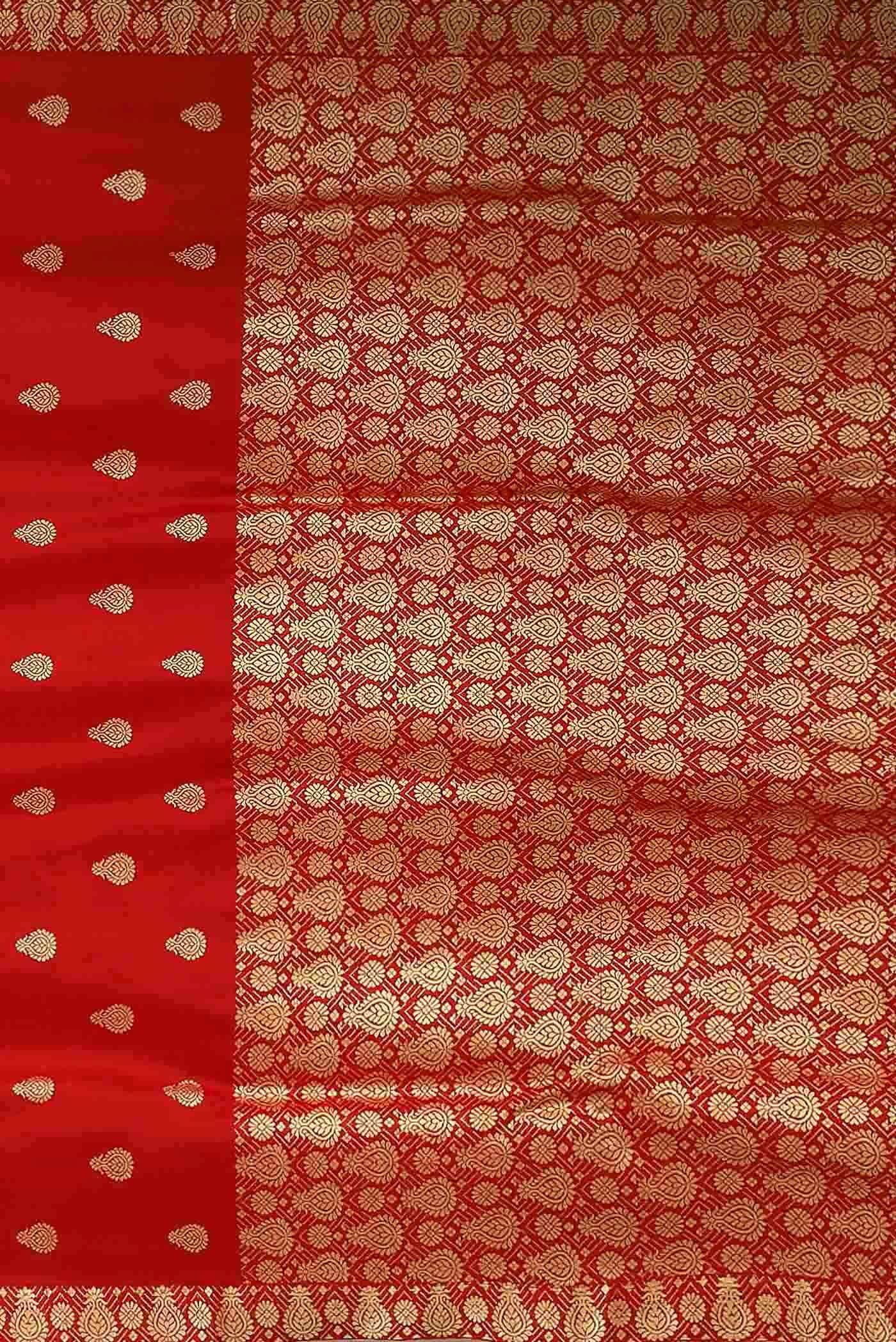 Red Assam Silk Saree