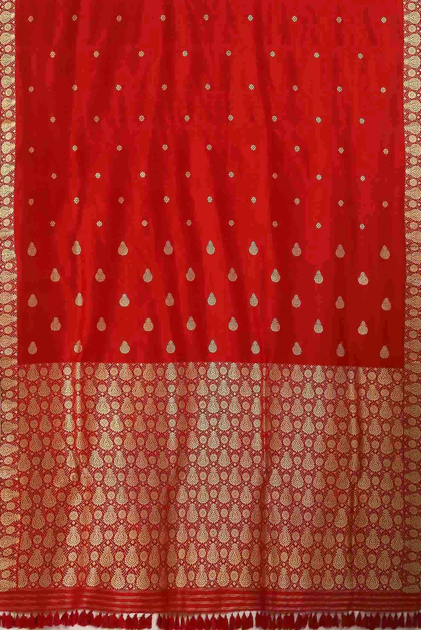 Red Assam Silk Saree