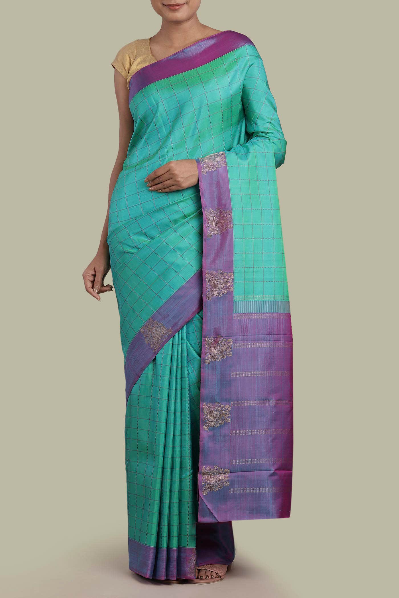 Blue Kanchipuram Silk Saree
