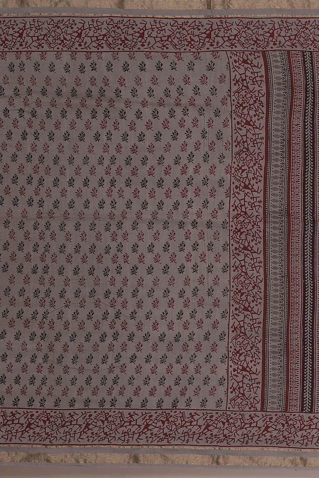 Grey Tussar Silk Saree