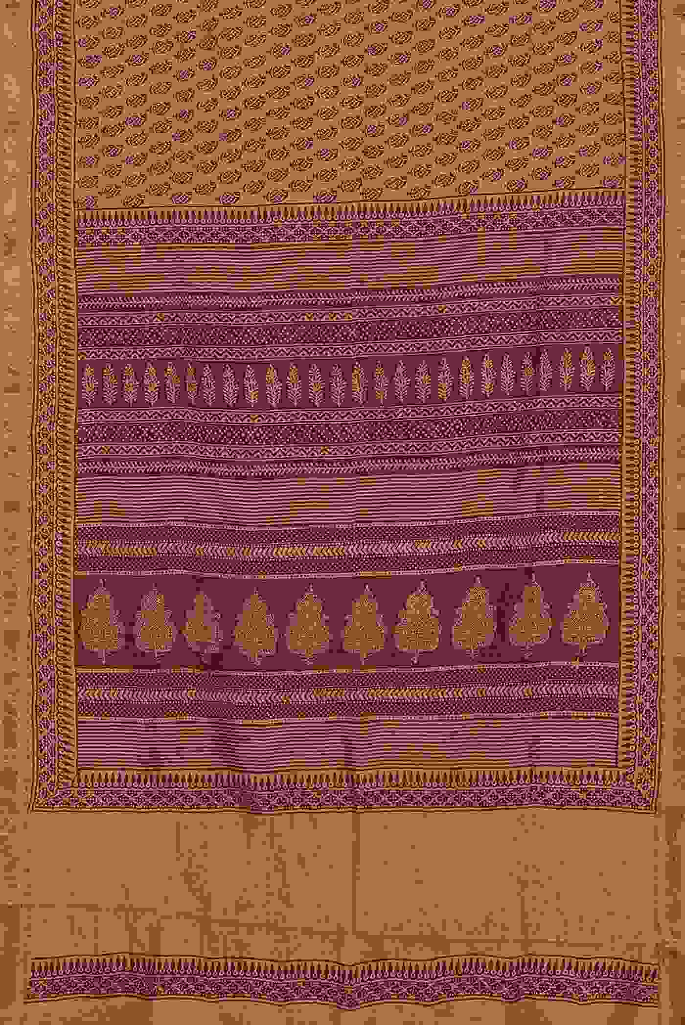 Sandal Tussar Silk Saree