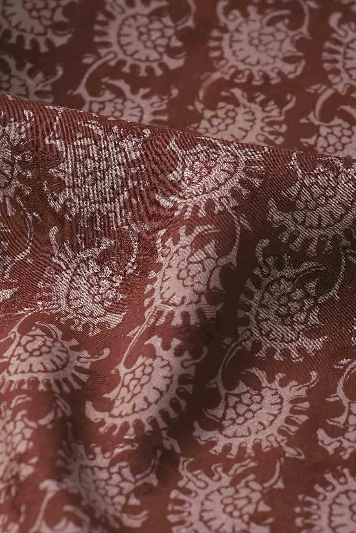 Maroon Tussar Silk Saree