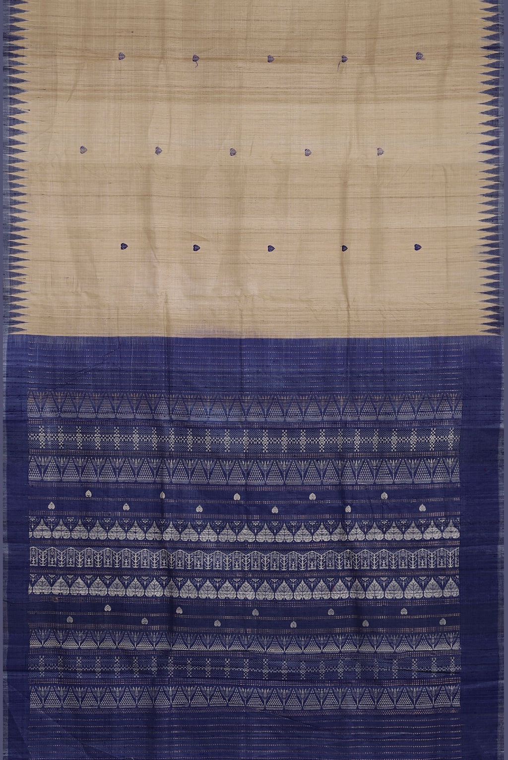 Beige Bhagalpuri Tussar Silk Saree